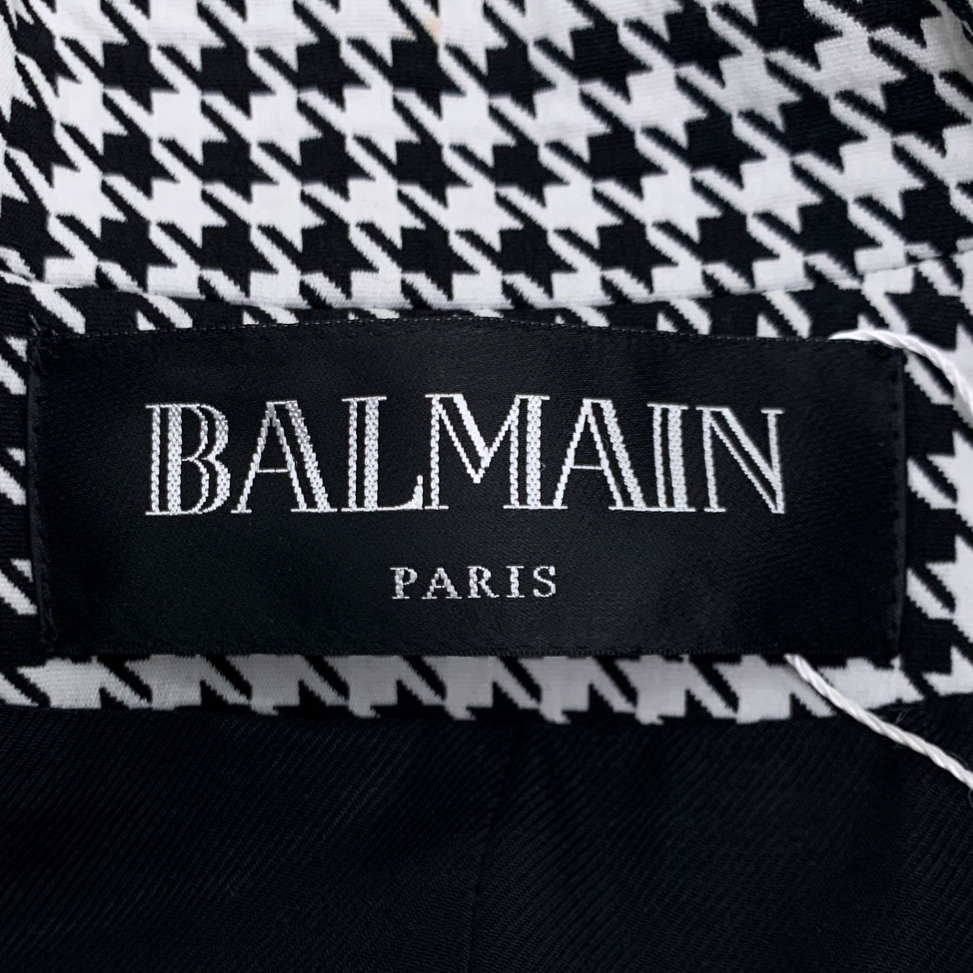 Balmain Balmain Womens Houndstooth Double-Breasted Blazer With Gold Size XS / US 0-2 / IT 36-38 - 7 Thumbnail