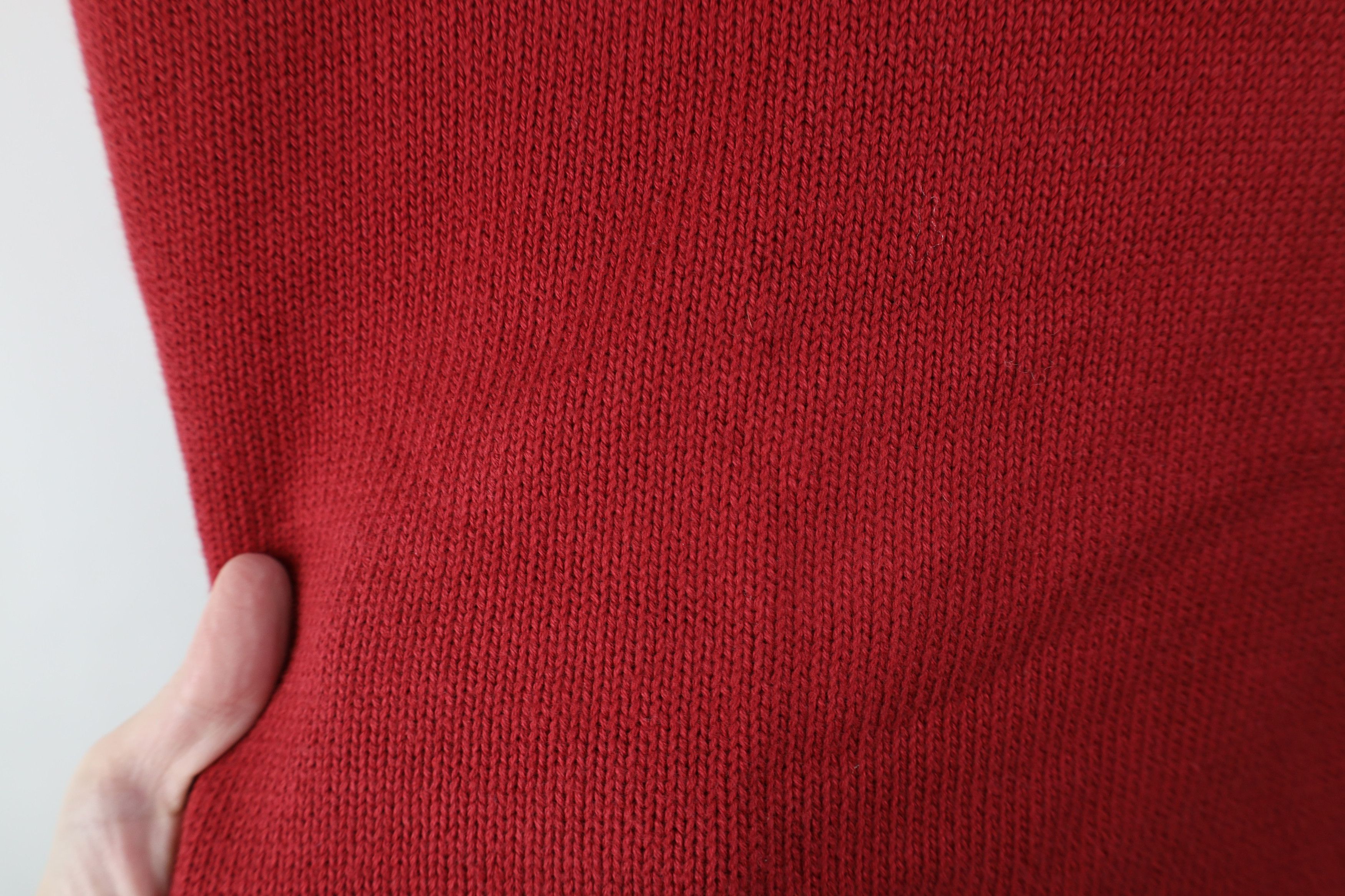 L.L. Bean Vintage 90s LL Bean Cotton Knit V-Neck Sweater Vest Red Size US XL / EU 56 / 4 - 4 Thumbnail