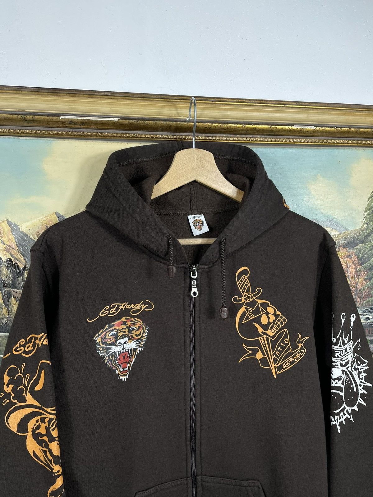 Christian Audigier × Ed Hardy × Vintage Ed Hardy Retro 00s Hoodie Skate HipHop Rap Affliction Grunge Size US S / EU 44-46 / 1 - 5 Thumbnail