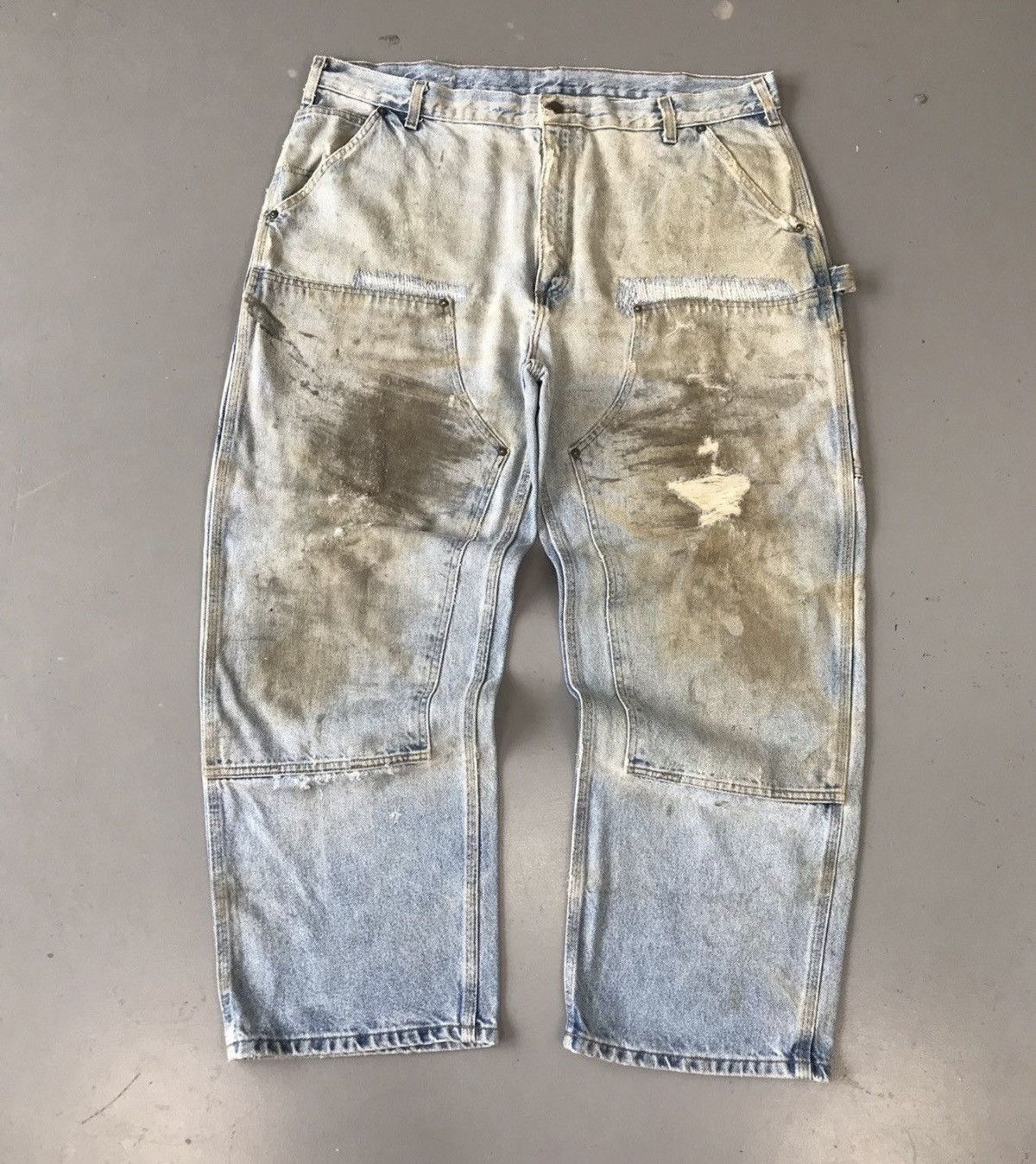 Carhartt Vintage carhartt b136 dst double knee denim Size US 43 - 1 Thumbnail