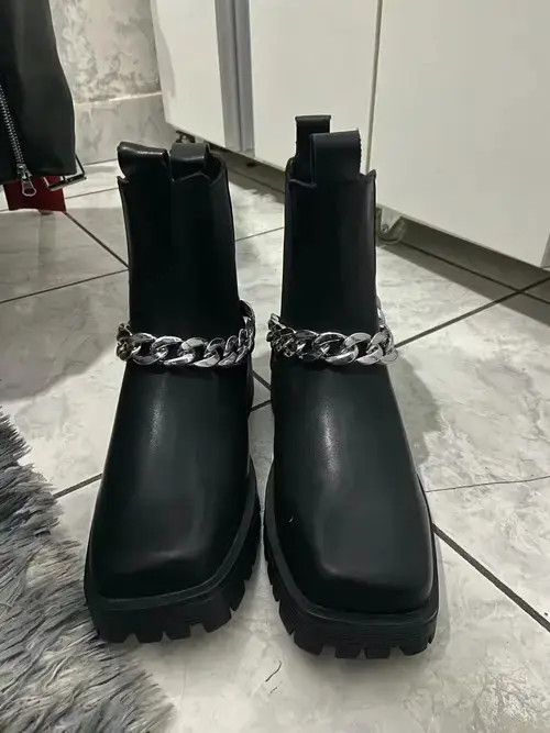 High Sport × Jewelry × Other Leather Ankle Boots Male Footwear Chain Design Size US 8 / EU 41 - 3 Thumbnail