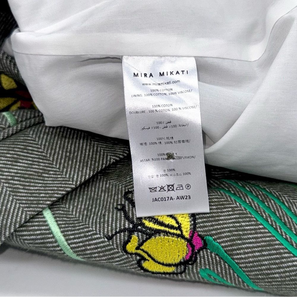 Mira Mikati MIRA MIKATI Floral Embroidered Notched-Lapels Green Blazer Size S / US 4 / IT 40 - 8 Thumbnail