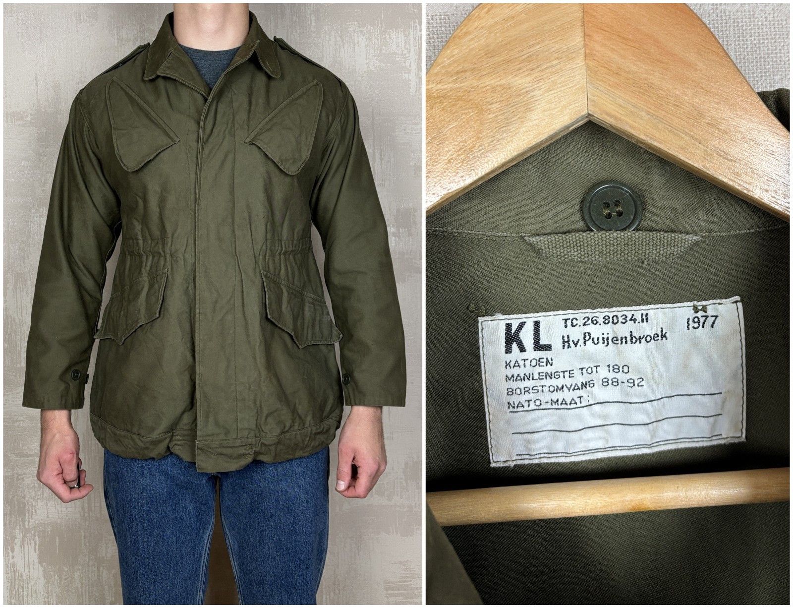 Vintage Vintage Dutch Army Field Jacket 1977 Military Utility Jacket Size US M / EU 48-50 / 2 - 1 Thumbnail