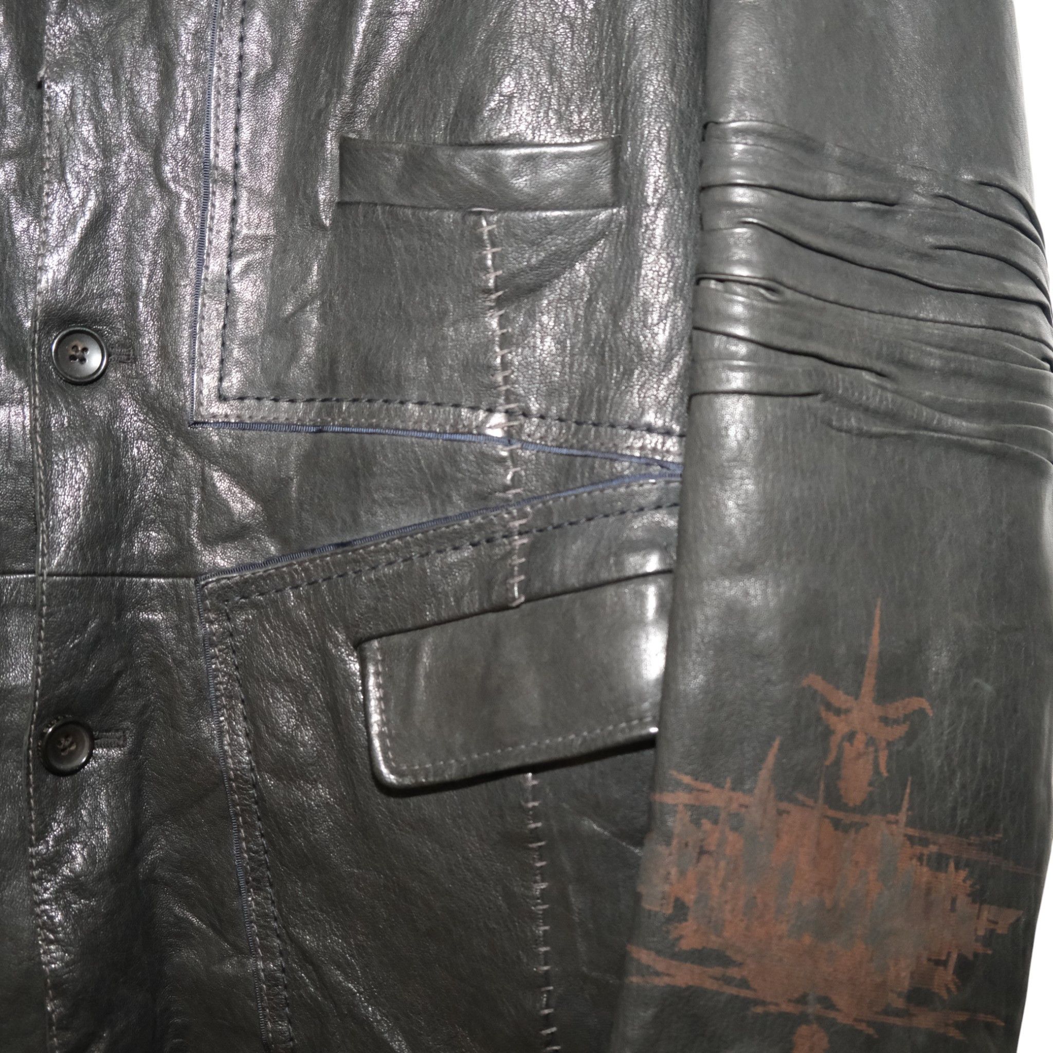 Marithe + Francois Girbaud Leather Biker Blazer Size US M / EU 48-50 / 2 - 7 Thumbnail