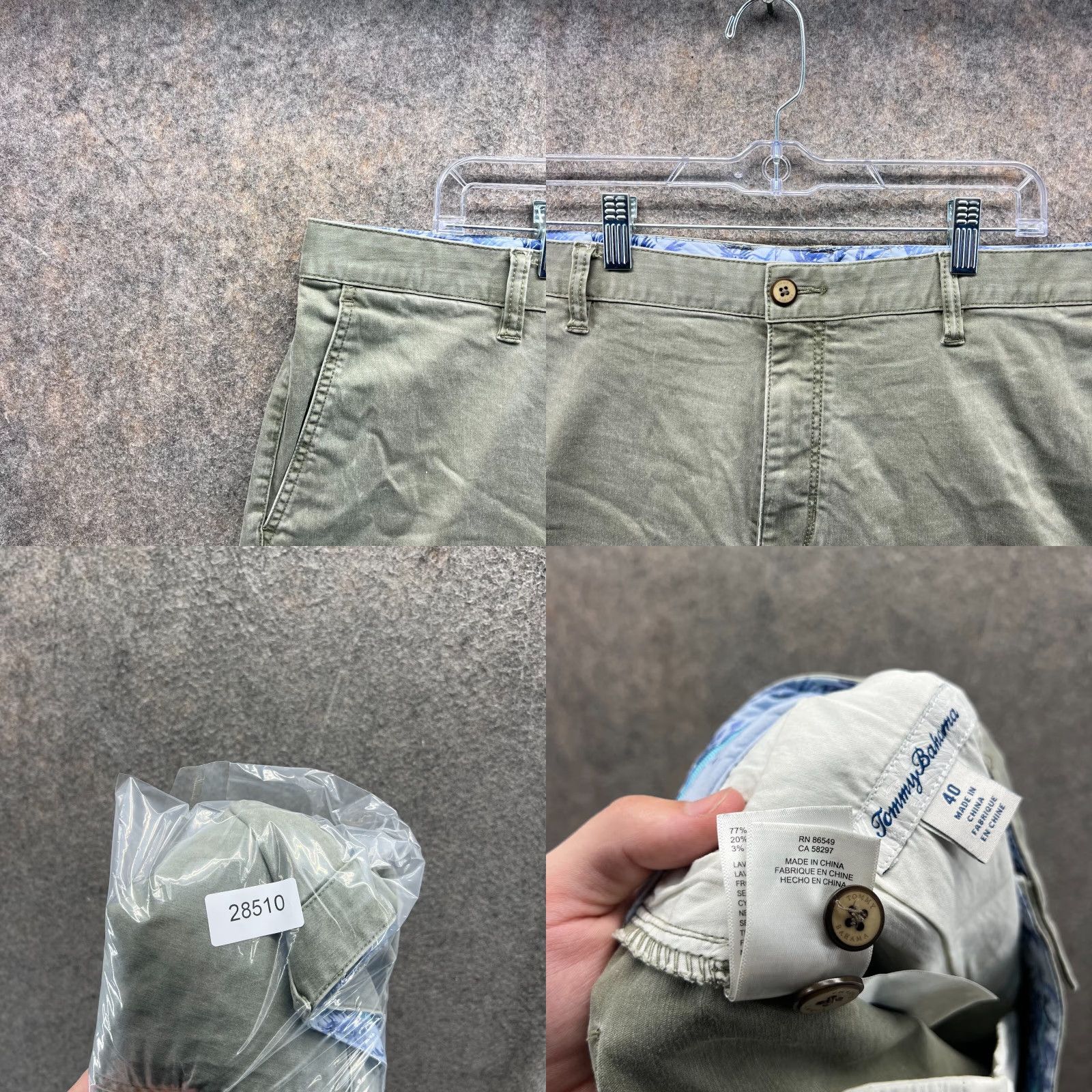 Tommy Bahama VINTAGE Tommy Bahama Shorts Mens 40 Green Chino Flat Front Canvas Cotton Tencel Golf Size US 40 / EU 56 - 8 Thumbnail