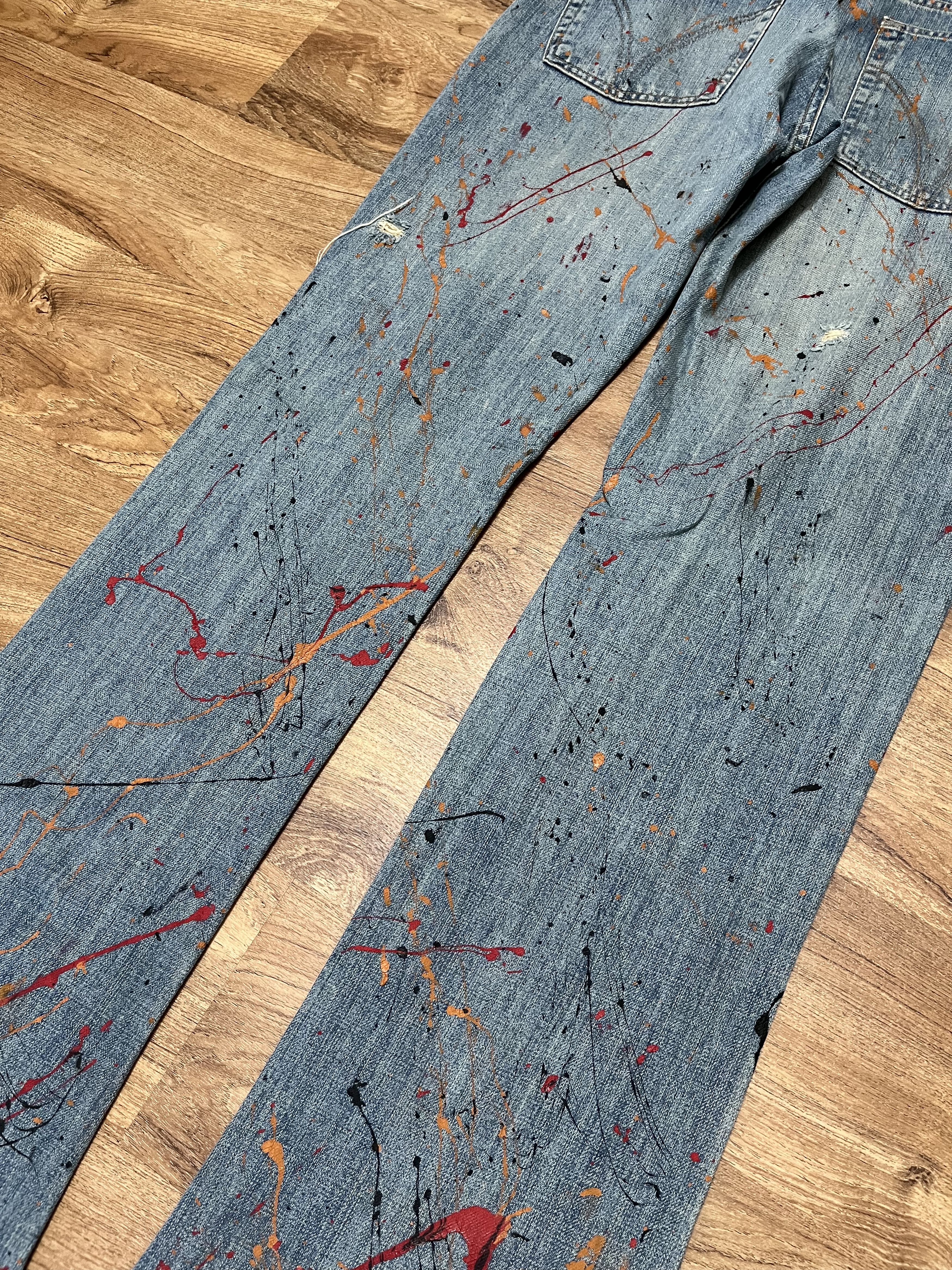 Dolce & Gabbana Vintage Dolce & Gabbana Bootcut Paint Splatter Jeans Size US 35 - 6 Thumbnail