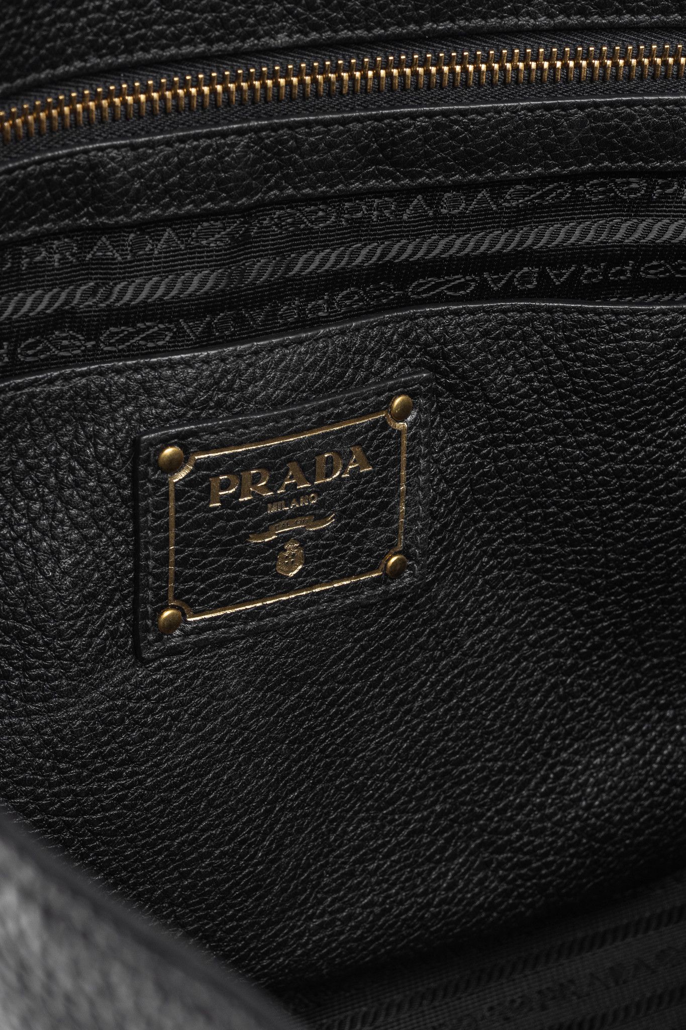 Prada Prada Nero Vitello Phenix Leather Shopping Tote Size ONE SIZE - 10 Thumbnail