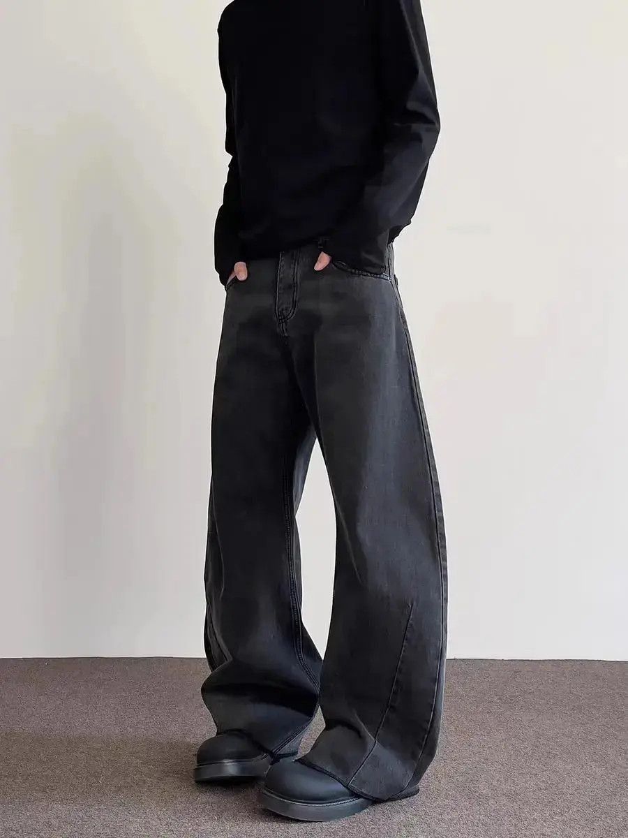 Japanese Brand High Street Aged Black And Grey Micro Flare Jeans Size US 32 / EU 48 - 5 Thumbnail