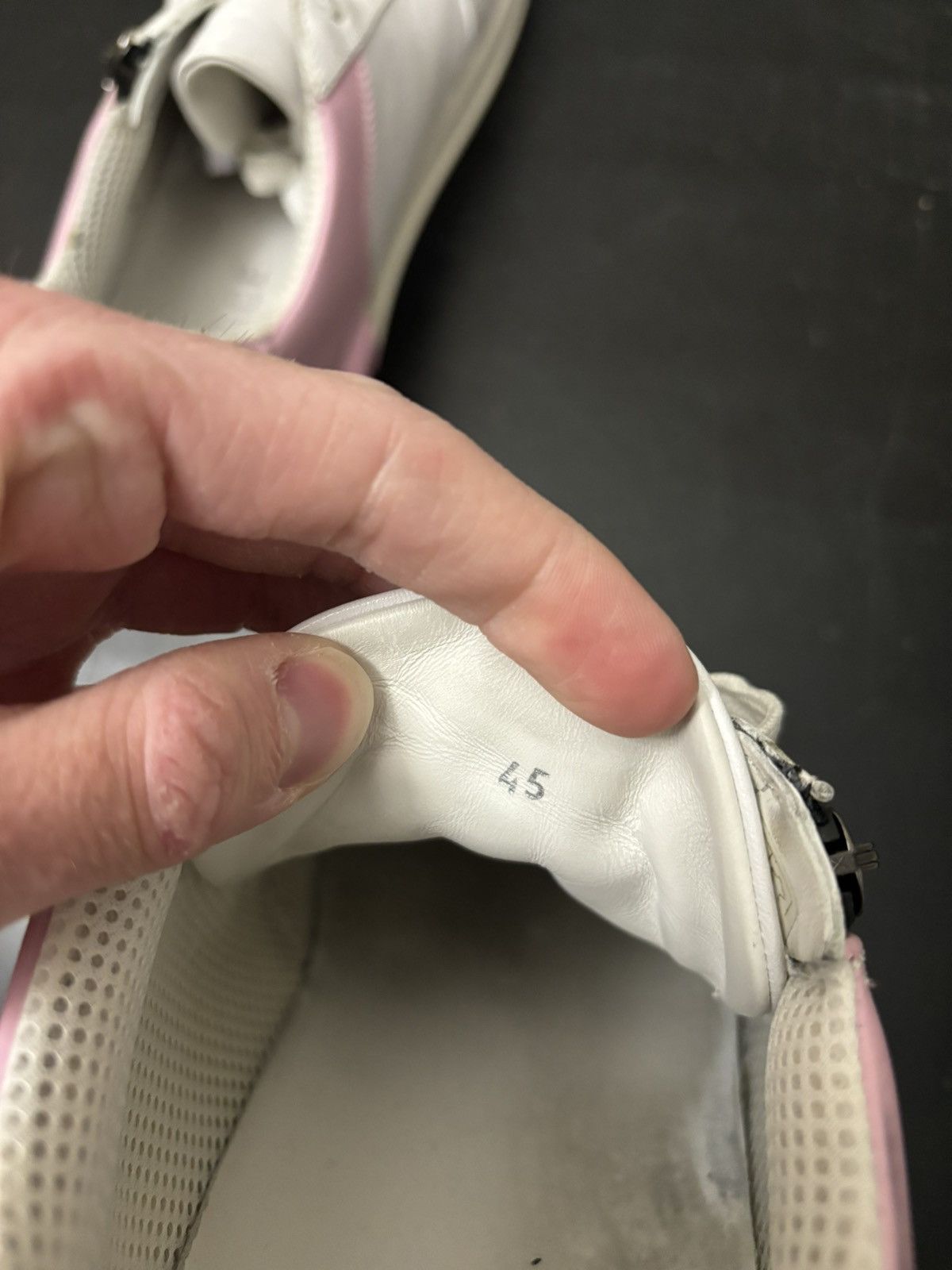 Versace Versace Greca Leather Zip Sneakers White Pink Size US 12 / EU 45 - 8 Thumbnail