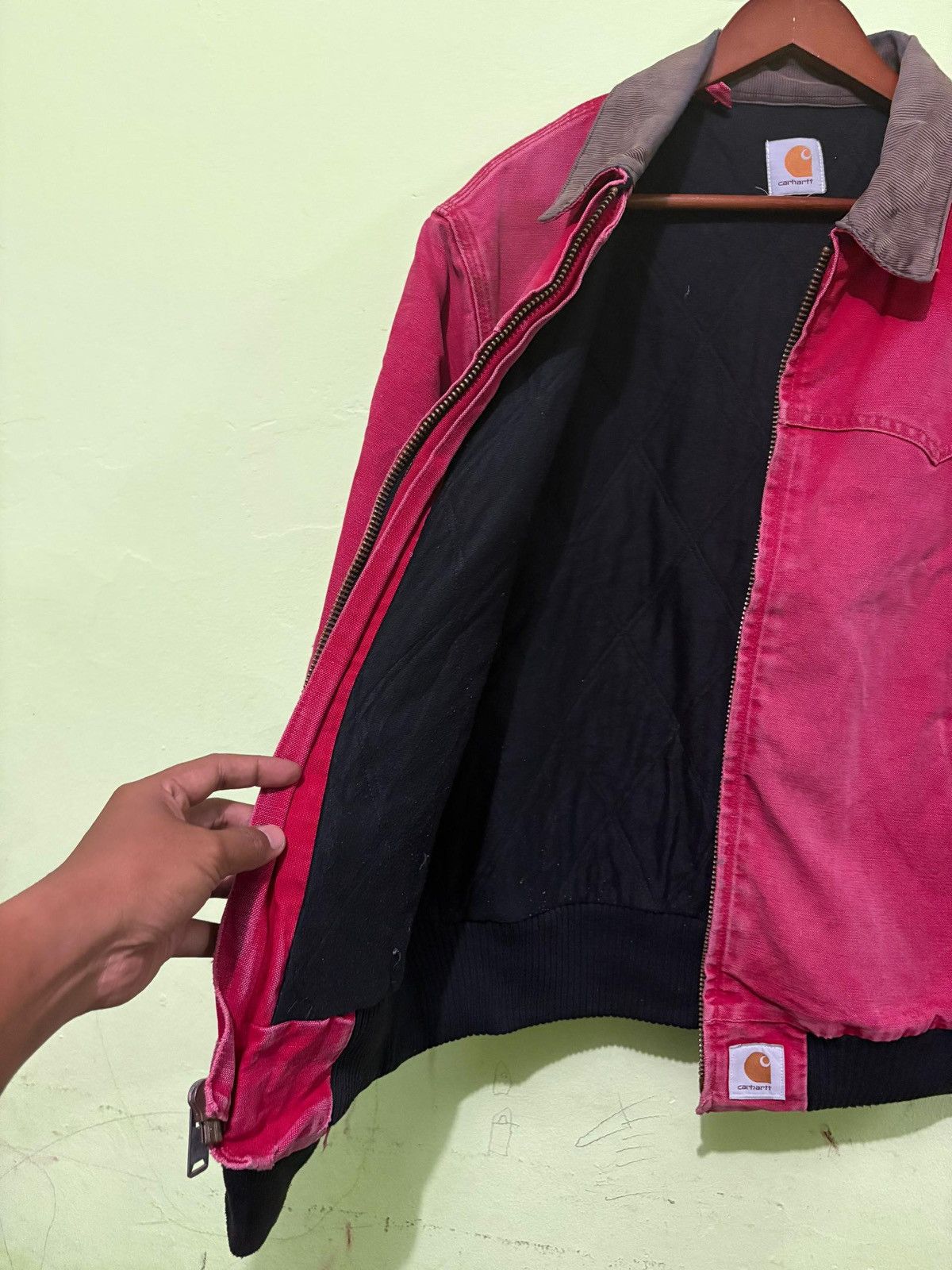 Carhartt VTG Carhartt Detroit Jacket Corduroy Collar Zipper workwear Size US L / EU 52-54 / 3 - 4 Thumbnail