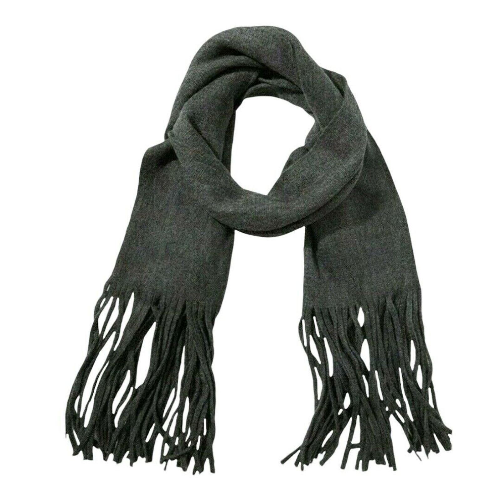 Lucky Brand Lucky Brand Solid Brushed Scarf with Fringe Charcoal Gray Size ONE SIZE - 1 Thumbnail