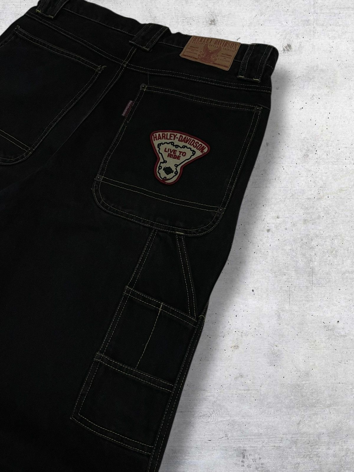 Japanese Brand VINTAGE BAGGY CARPENTER 90S DESIGNER HARLEY DAVIDSON DENIM Size US 32 / EU 48 - 6 Thumbnail