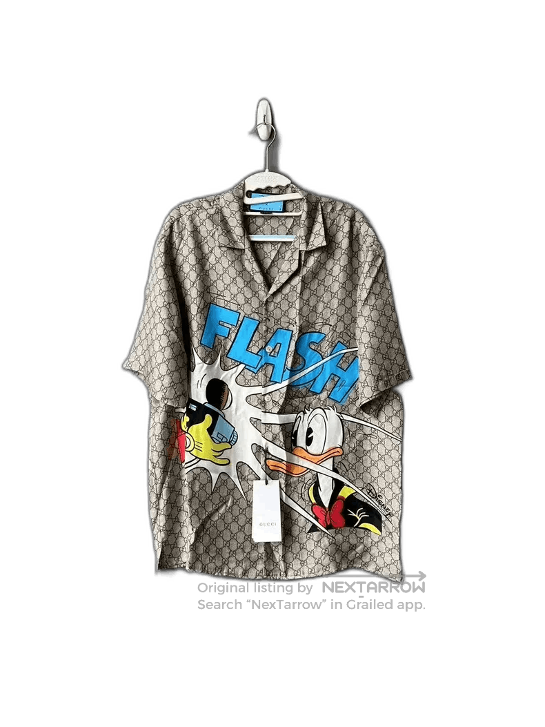 Gucci Gucci Donald Duck Print Short Sleeve Shirt. Size US XL / EU 56 / 4 - 1 Thumbnail