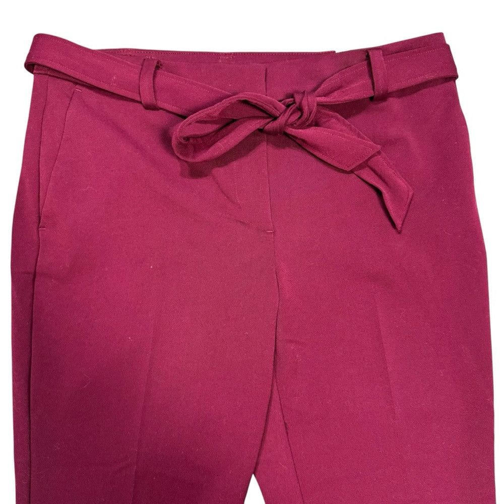 Loft NWT New $90 LOFT Devin Tie Waist Slim Maroon Pants Size 12 Size 34" / US 12 / IT 48 - 5 Thumbnail