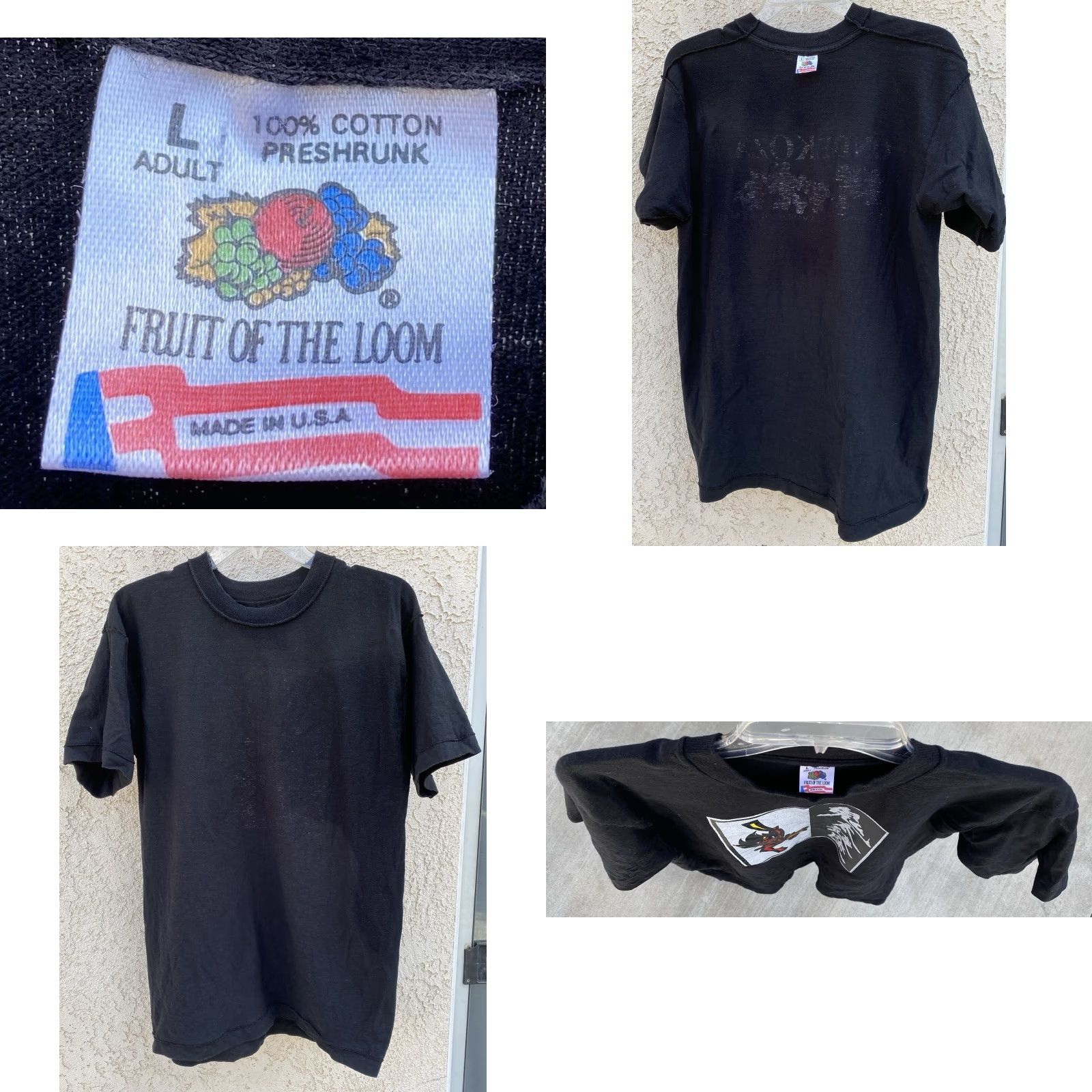 Fruit Of The Loom VINTAGE Fruit Of The Loom T-Shirt Mens L Black Ondekoza Celebrating The US Marathon 3 Year Tour Graphic Print Short Sleeve Size US L / EU 52-54 / 3 - 8 Thumbnail