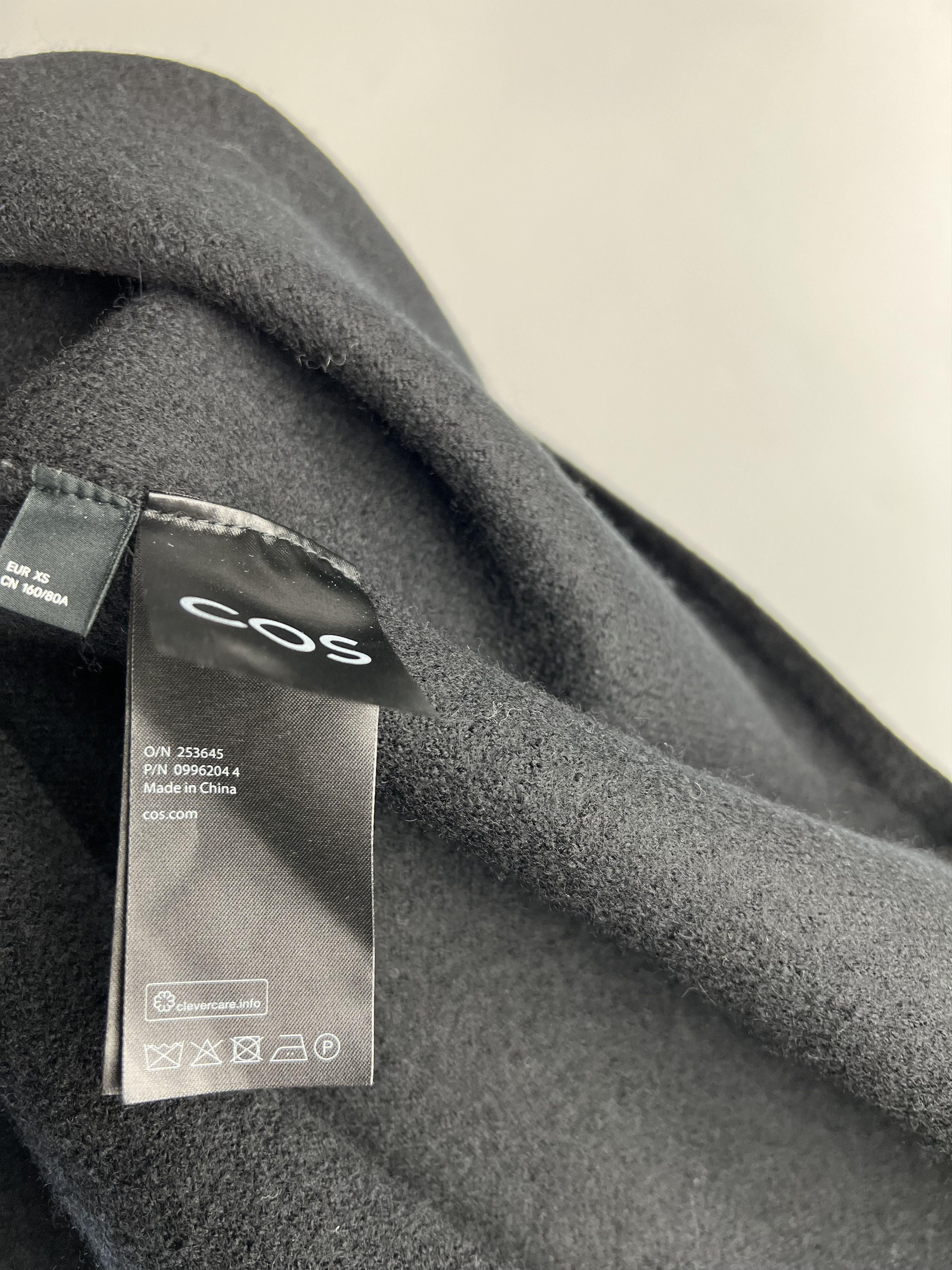 COS 100% Wool Half Sleeve Knee Lenght Dress XS Oversized