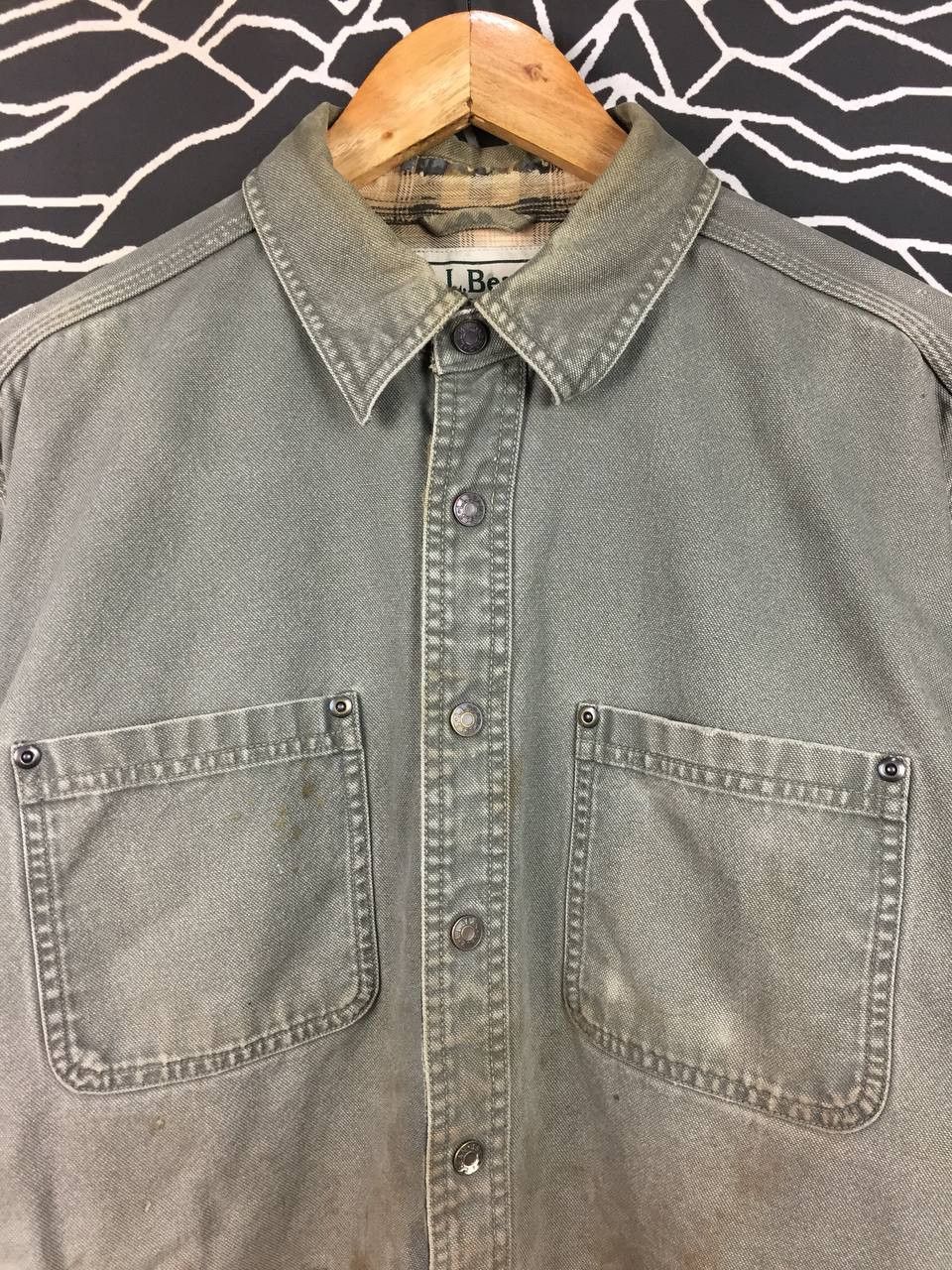 L.L. Bean Distressed L.L. Bean Flannel Lined Canvas Workwear Jacket Size US XL / EU 56 / 4 - 3 Thumbnail