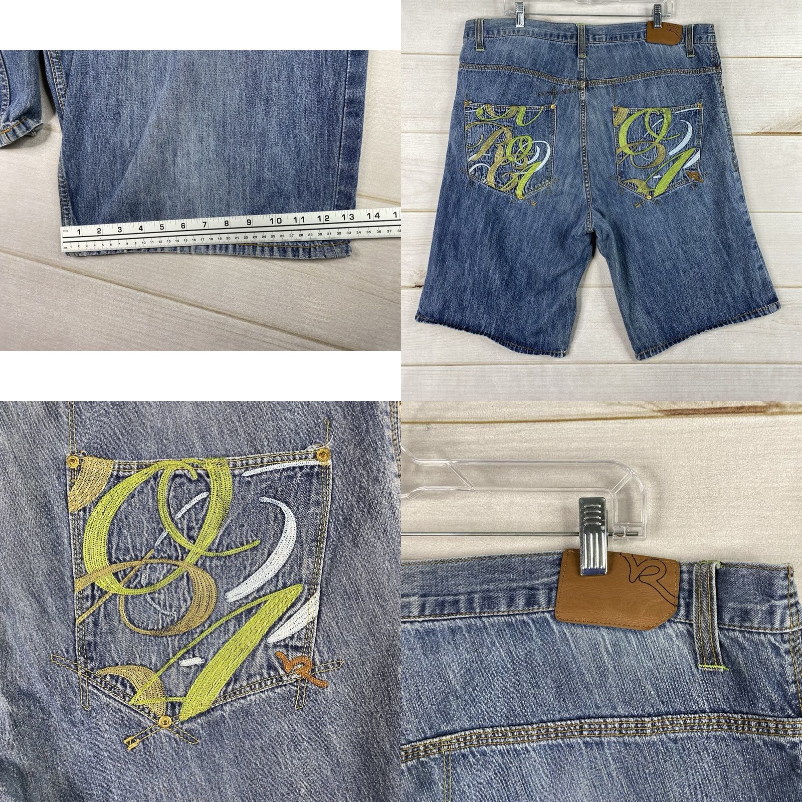 Rocawear VINTAGE Rocawear Shorts Mens 44 Baggy Y2K Denim Jorts Hip Hop Grunge Embroidered Shorts Size US 44 / EU 60 - 8 Thumbnail