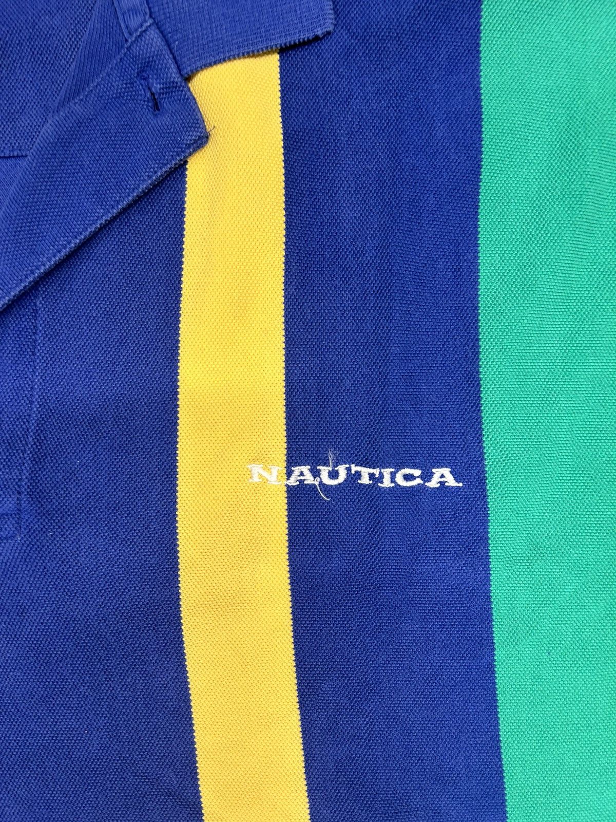 Nautica × Vintage Crazy Vintage 90s Essential Nautica Striped Polo Tee Shirt Size US XL / EU 56 / 4 - 2 Thumbnail