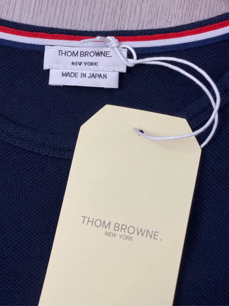 Thom Browne Thom browne Dark blue four-striped round-neck long-sleeved Size US XS / EU 42 / 0 - 6 Thumbnail