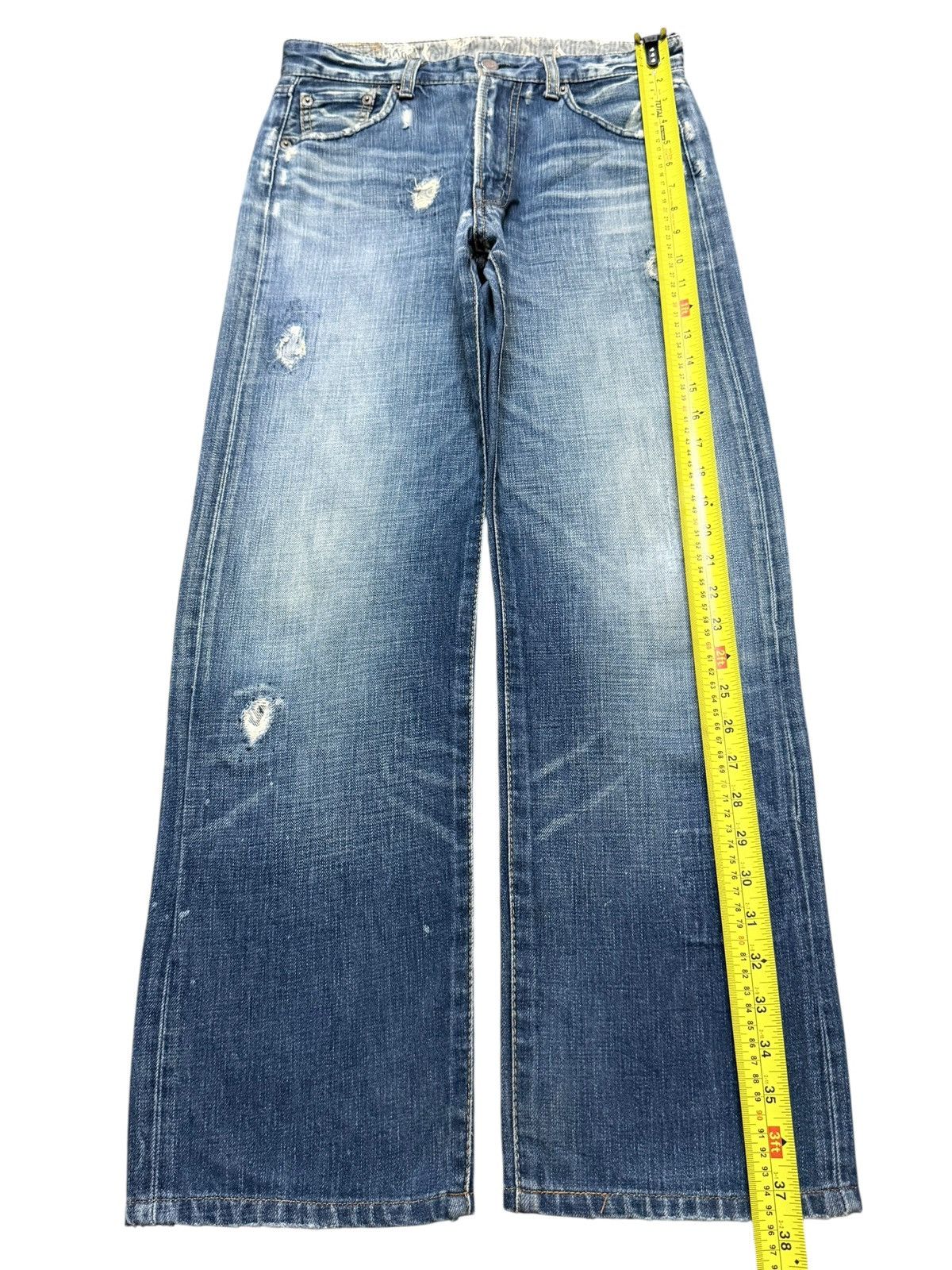 Sugar Cane Vintage Japanese Brand Faded Wash Clawmark Distress Loose Size US 29 - 12 Thumbnail