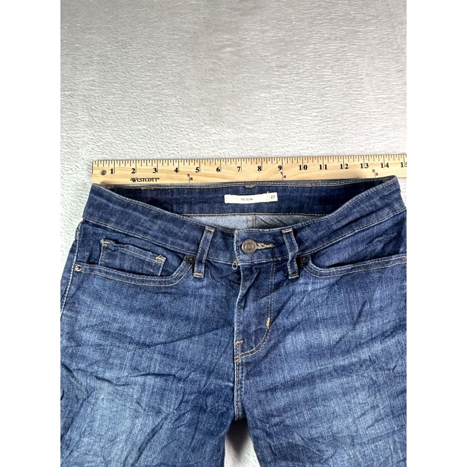 Levi's Levi'S 712 Womens Jeans - Size 27 Blue Mid-Rise Slim Straight Denim - 700 Series - Size 27" / US 4 / IT 40 - 6 Thumbnail
