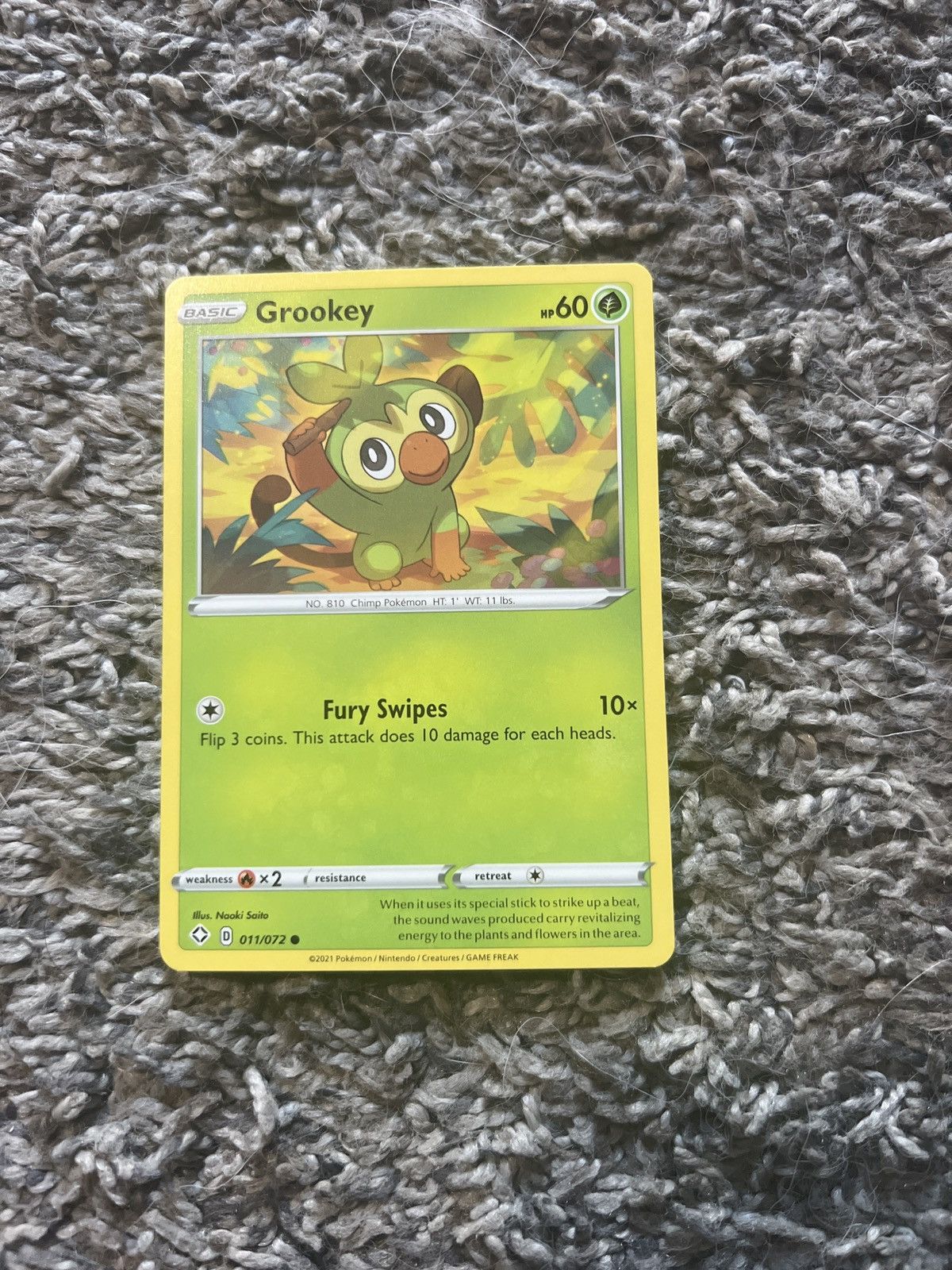 Hypebeast × Nintendo × Pokemon 2021 Pokémon Grookey Basic Card Size ONE SIZE - 1 Thumbnail