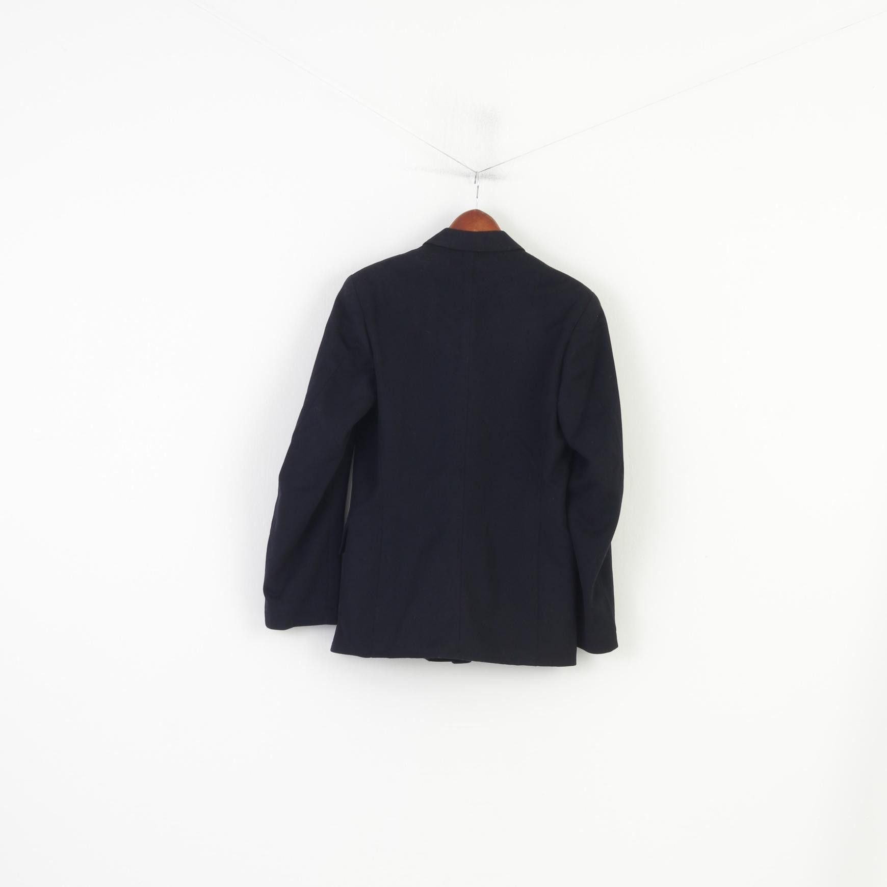 Designer × Vintage Vintage Men XS Jacket Black Hand Made Fitted 3461 Size 36R - 5 Thumbnail