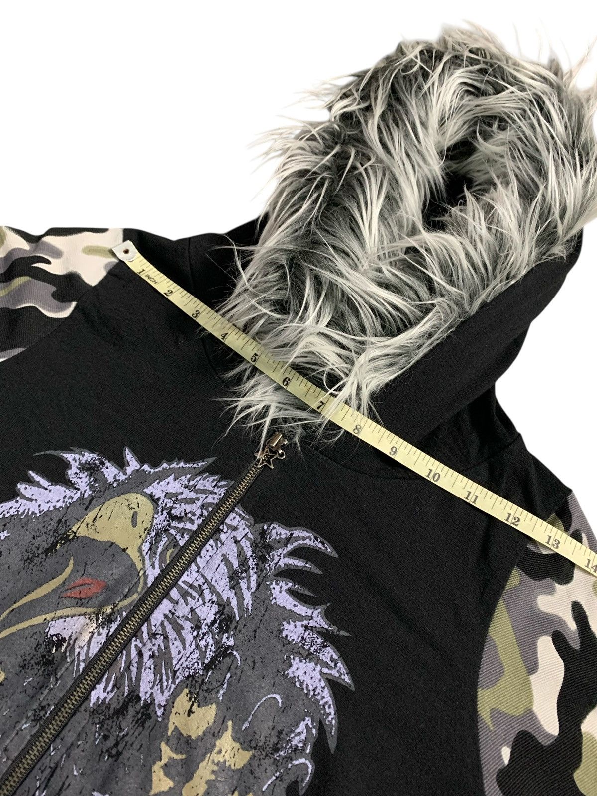 Beauty Beast EAGLE ROCK STAR SKULL SLEEVE CAMO FUR ZIP HOODIE LGB STYLE Size US XS / EU 42 / 0 - 10 Thumbnail