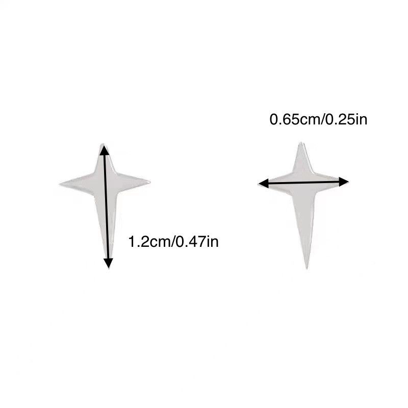 Jewelry North Star New Trend Earrings One Pairs Chrome Jewelry Size ONE SIZE - 5 Thumbnail