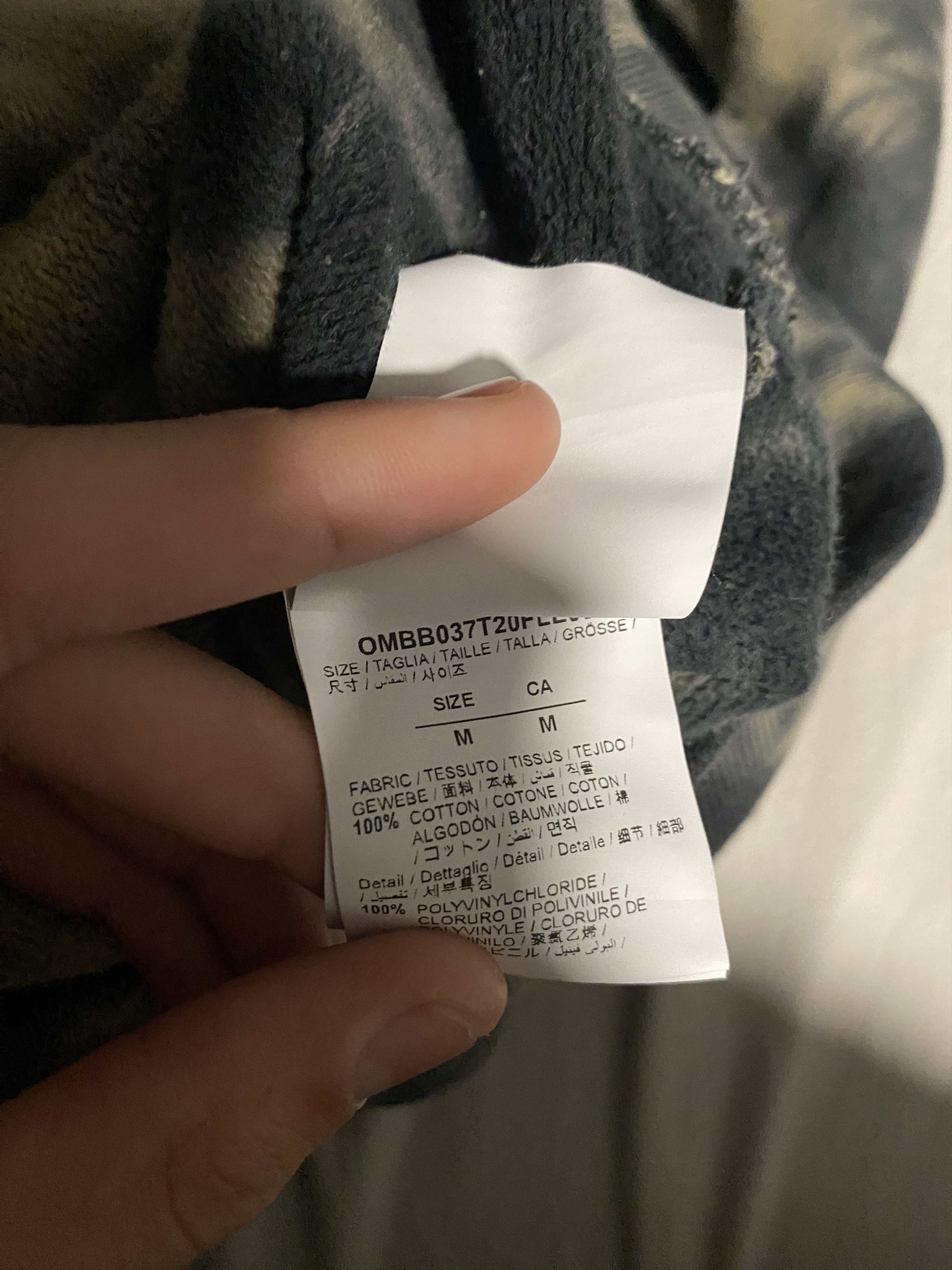 Off-White off-white grey/black tie dye type hoodie Size US M / EU 48-50 / 2 - 7 Thumbnail