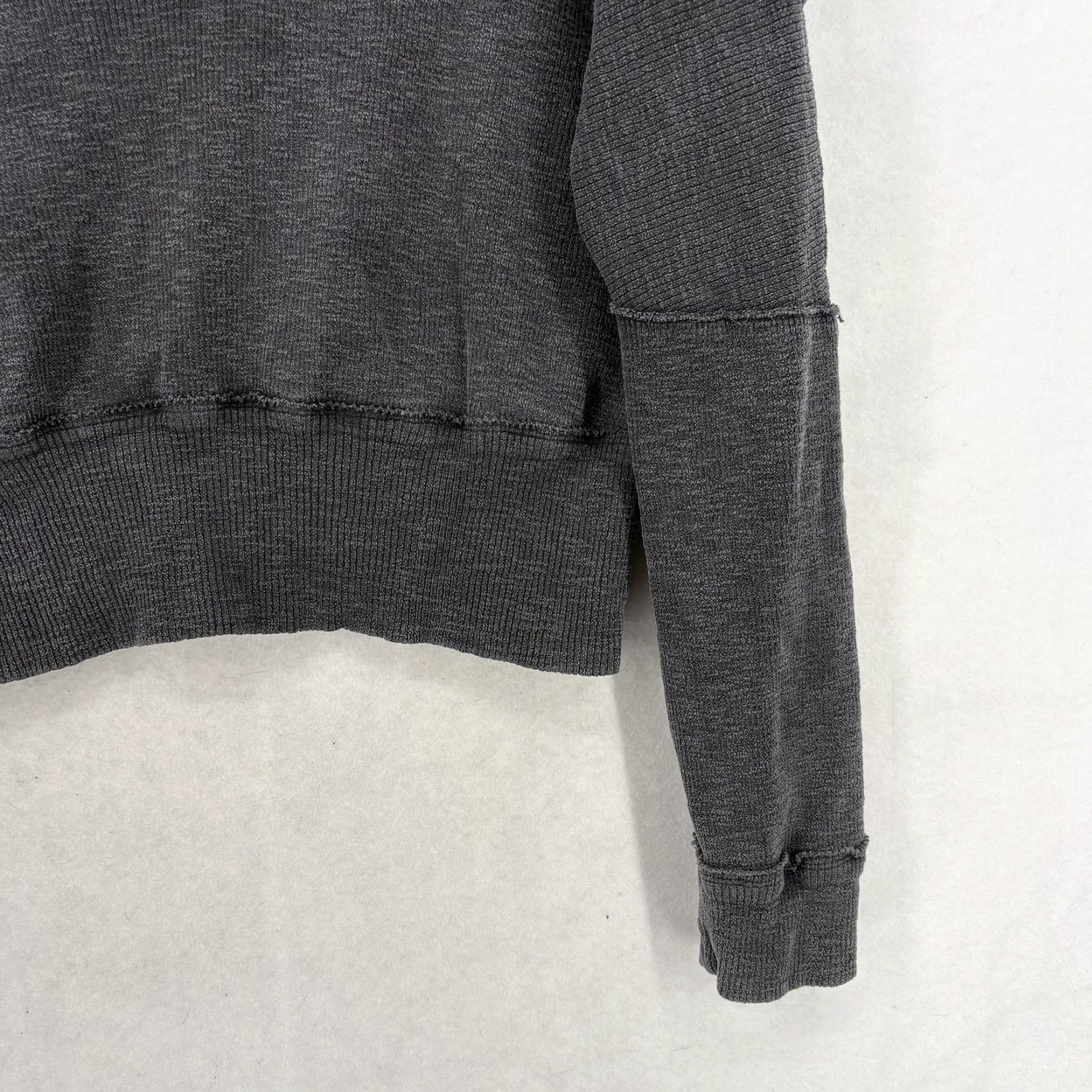 Vintage We The Free Sweater Womens Medium Gray Waffle Knit Collared Pullover Top Relaxed Size M / US 6-8 / IT 42-44 - 3 Thumbnail