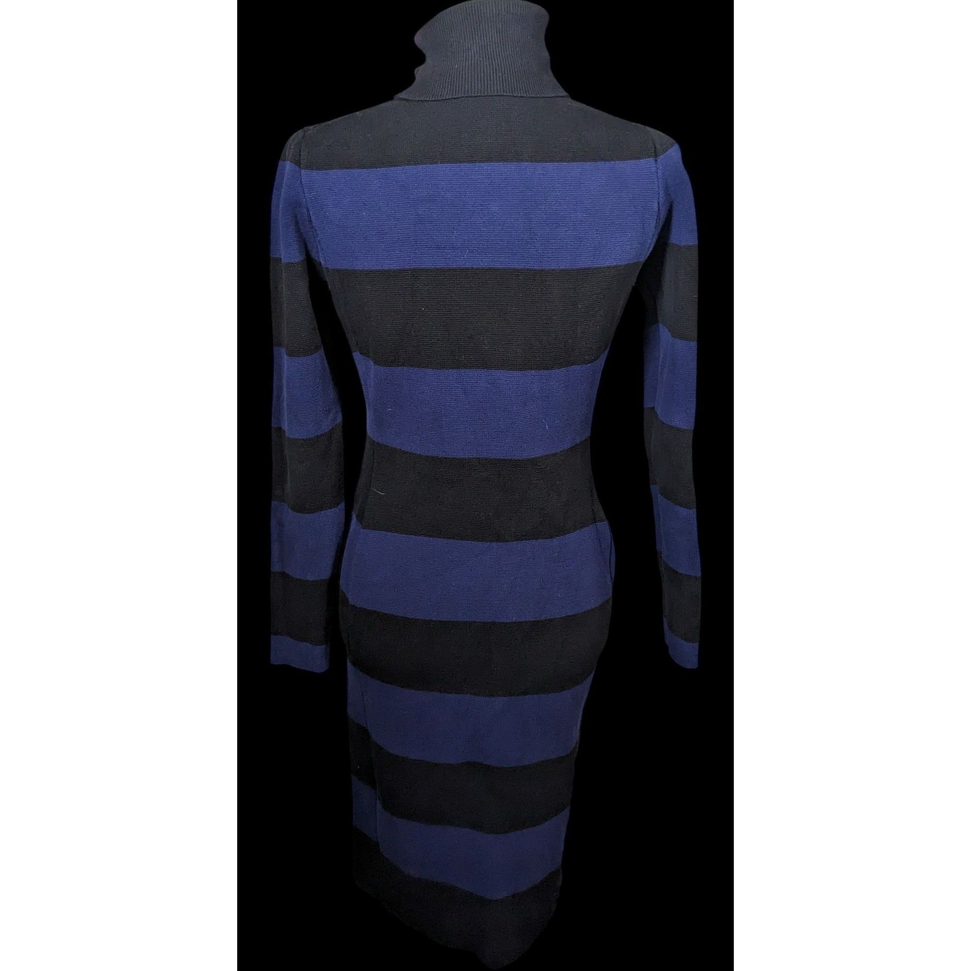 J.Crew JCrew Preppy Goth Black And Purple Striped Dress Size S / US 4 / IT 40 - 2 Thumbnail