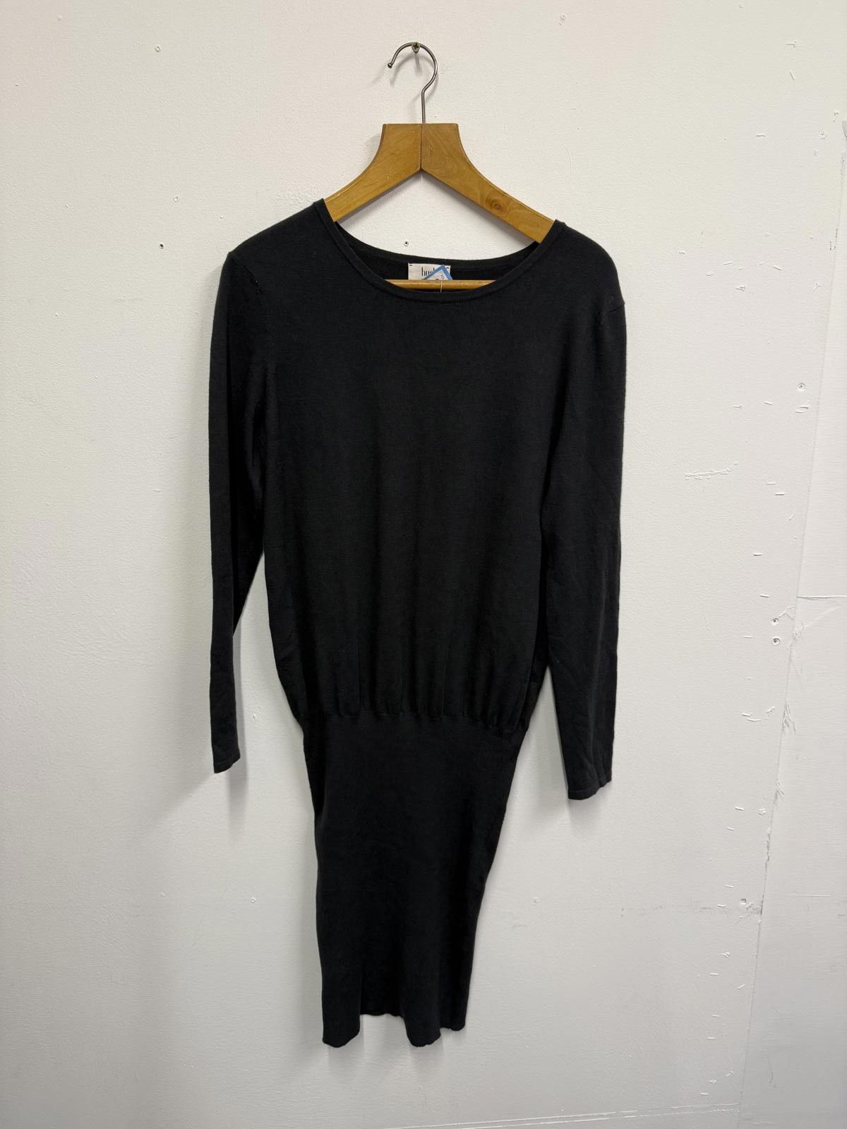 Errolson Hugh Hush Black Long Sleeve Knit Dress Size S / US 4 / IT 40 - 1 Thumbnail