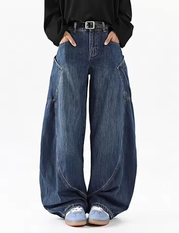 Japanese Brand Baggy Barrel Wide Leg Jeans Size US 28 / EU 44 - 3 Thumbnail