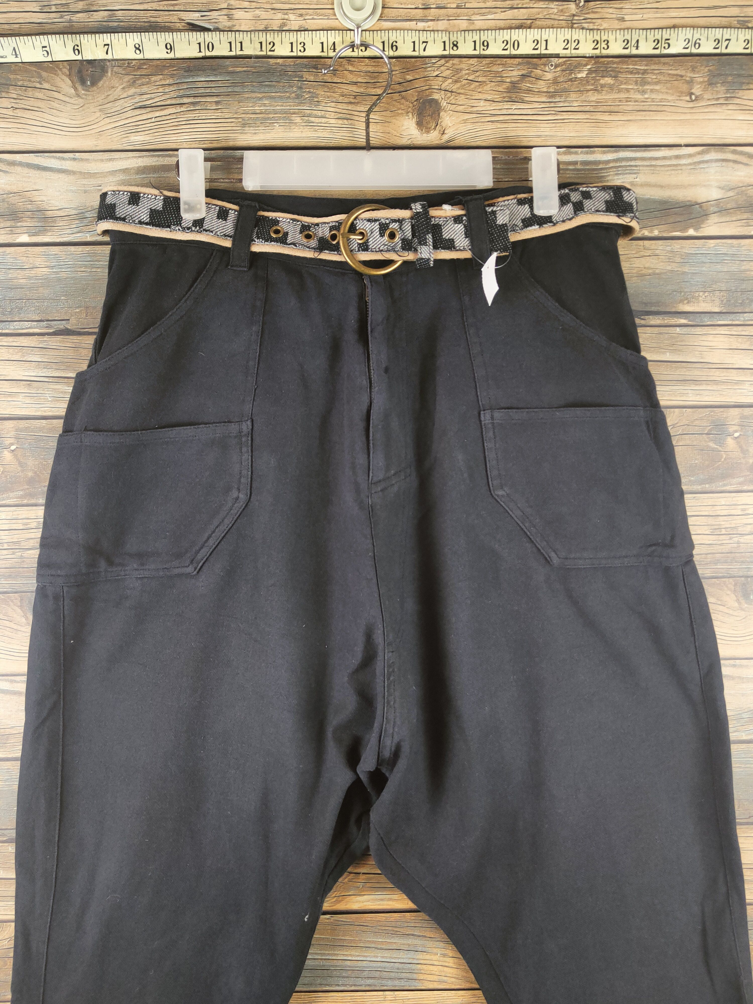 Japanese Brand DL Amina Black Multipocket Baggy Pants #46-339 Size US 32 / EU 48 - 2 Thumbnail