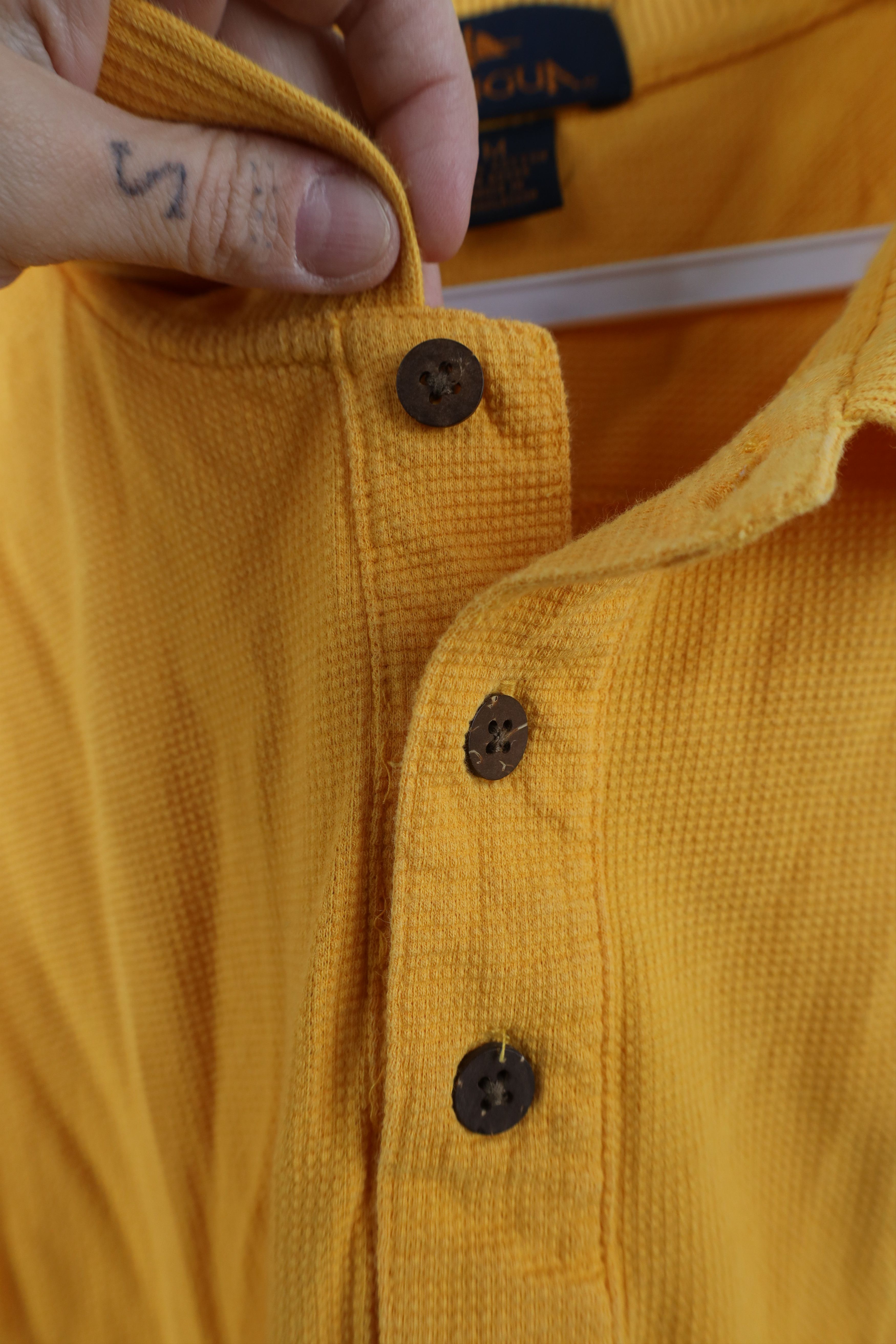 Vintage Vintage 90s University of Michigan Thermal Knit Golf Polo Size US M / EU 48-50 / 2 - 5 Thumbnail