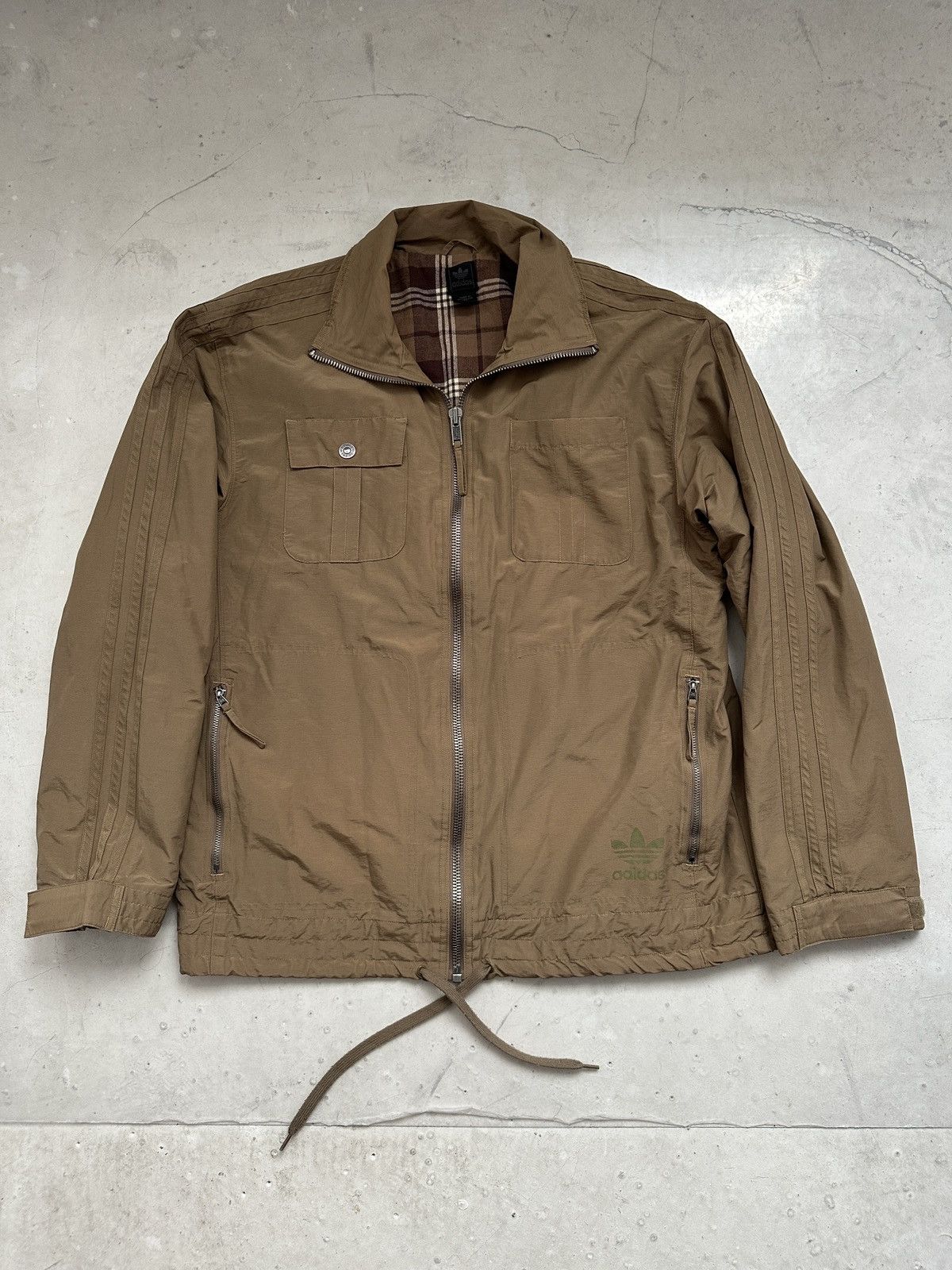 Adidas × Vintage 90s Vintage Adidas brown and khaki windbreaker light jacket Size US M / EU 48-50 / 2 - 1 Thumbnail