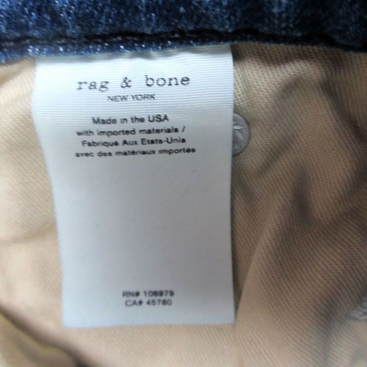 Rag & Bone Rag & Bone Jeans Womens 28X26.5 Blue Denim Dre Low Rise Frayed Hem Straight Leg Size 28" / US 6 / IT 42 - 6 Thumbnail