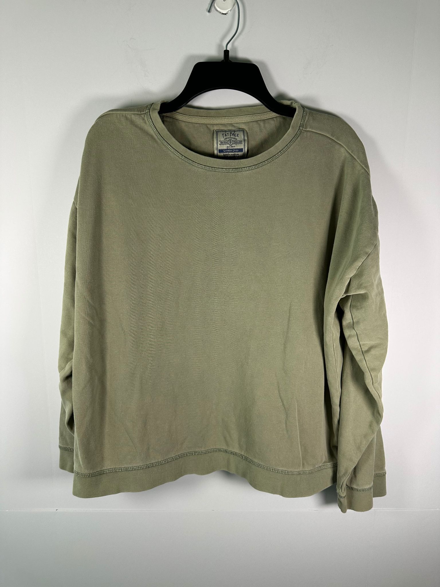 FatFace FatFace Sweatshirt Womens L Garment Dyed Olive Crew Neck Size L / US 10 / IT 46 - 1 Thumbnail