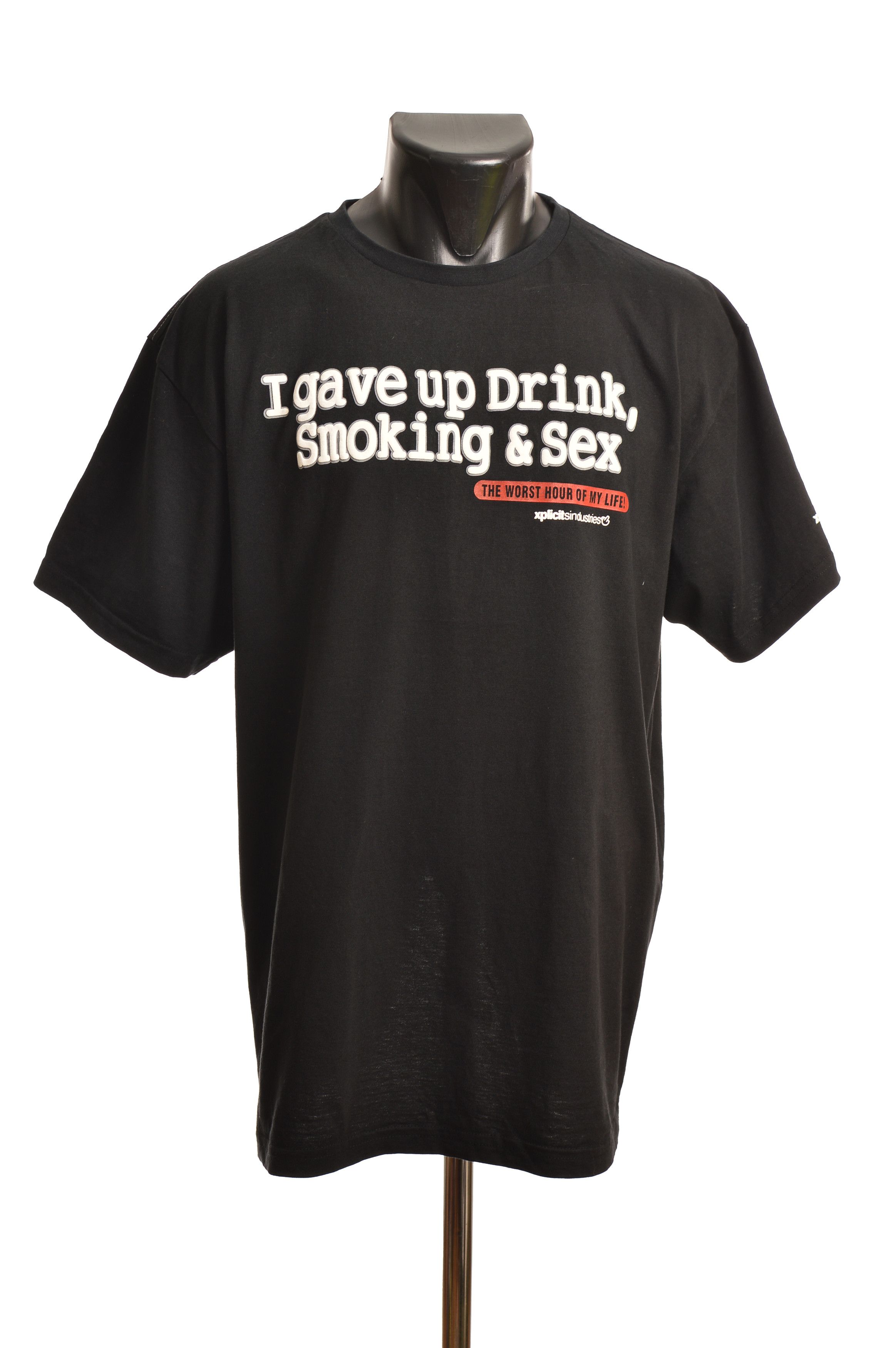 Vintage Xpicit Industries I Gave Up Drink Smoking Sex Humor T-Shirt Size US XXL / EU 58 / 5 - 1 Thumbnail