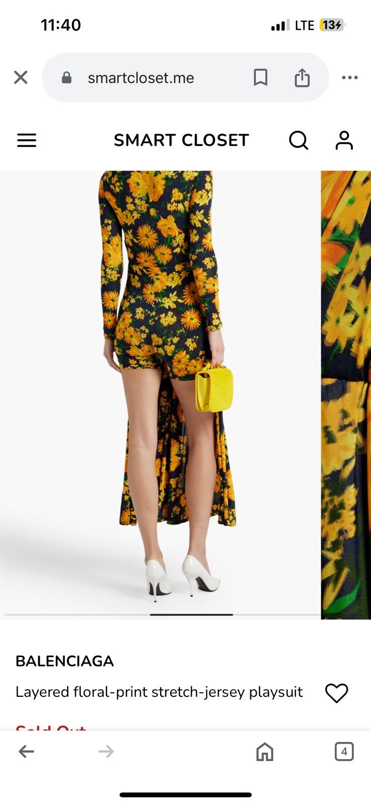 Balenciaga MSRP: $3.2k SS23 Floral Drape Pantsuit Dress Size S / US 4 / IT 40 - 3 Thumbnail