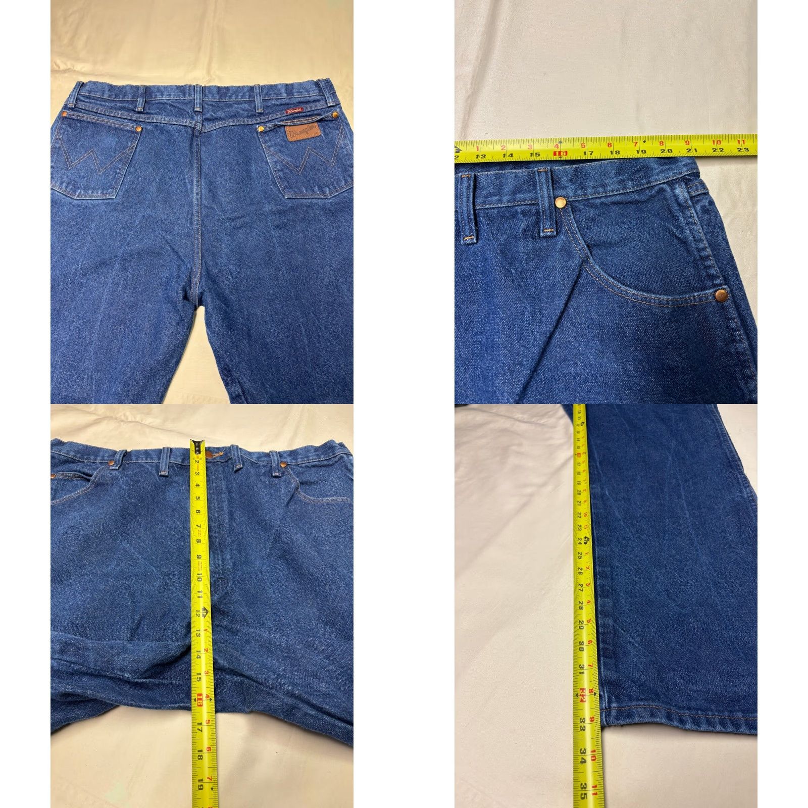 Wrangler Wrangler Jeans Men 44x34 Dark Wash Relaxed Fit Cotton Denim 5-Pocket Logo Zipper Button Straight Mid Rise 44 in Inseam 34 in Size US 44 / EU 60 - 8 Thumbnail