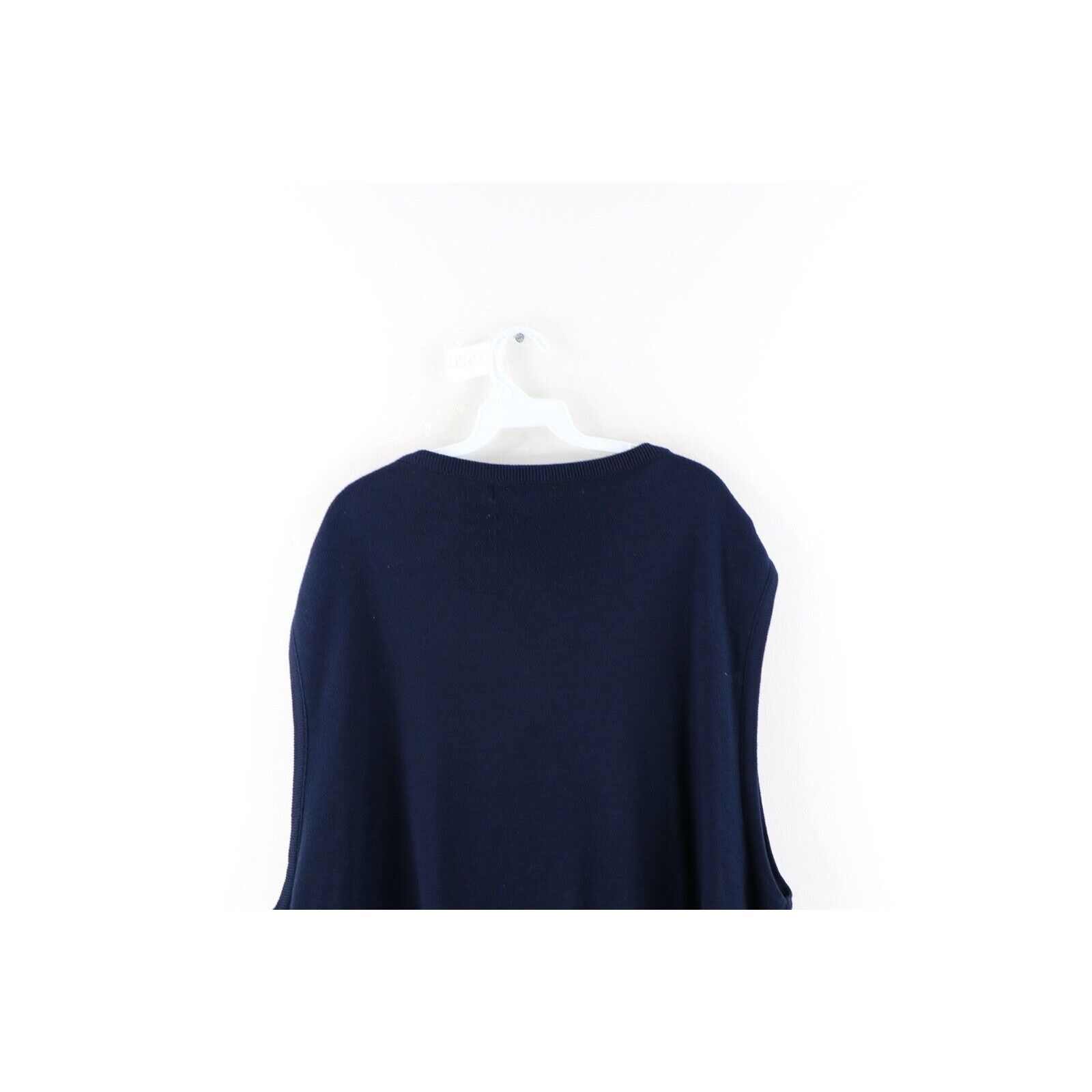 Vintage Vintage 90s Streetwear Blank Knit Sweater Vest Navy 4XL Size US XXL / EU 58 / 5 - 6 Thumbnail
