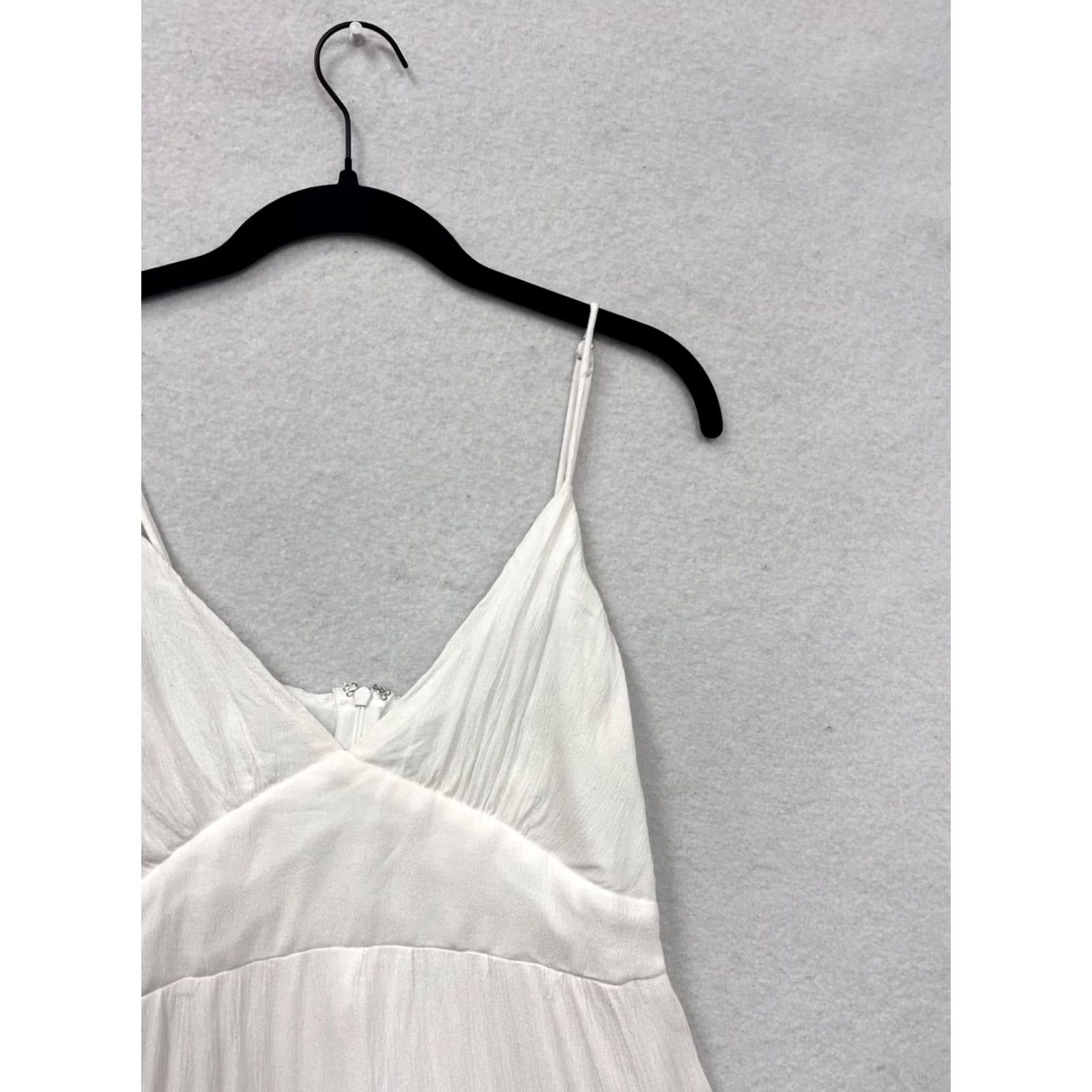 Vintage Saints + Secrets Dress Women's L White Mini Tiered Ruffle Short Sleeves Adjustable Straps Back Zipper Womens L Size L / US 10 / IT 46 - 6 Thumbnail