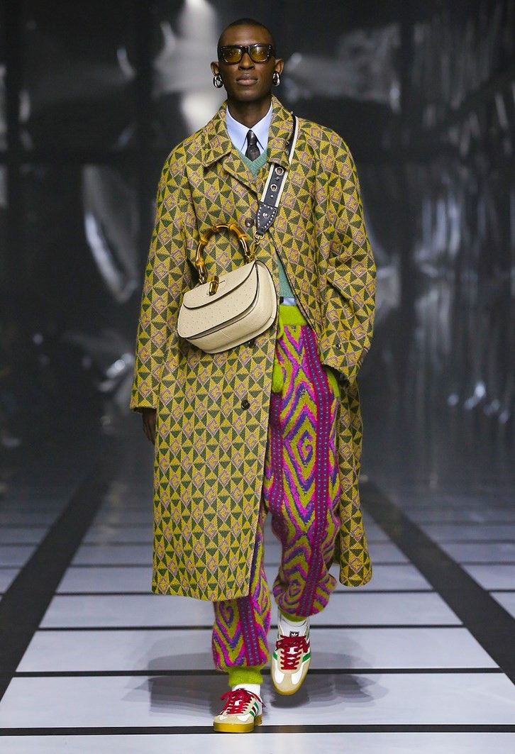 Gucci Gucci G Rhombi Wool Coat - Tan & Green Wool - Size 50 Size US M / EU 48-50 / 2 - 3 Thumbnail
