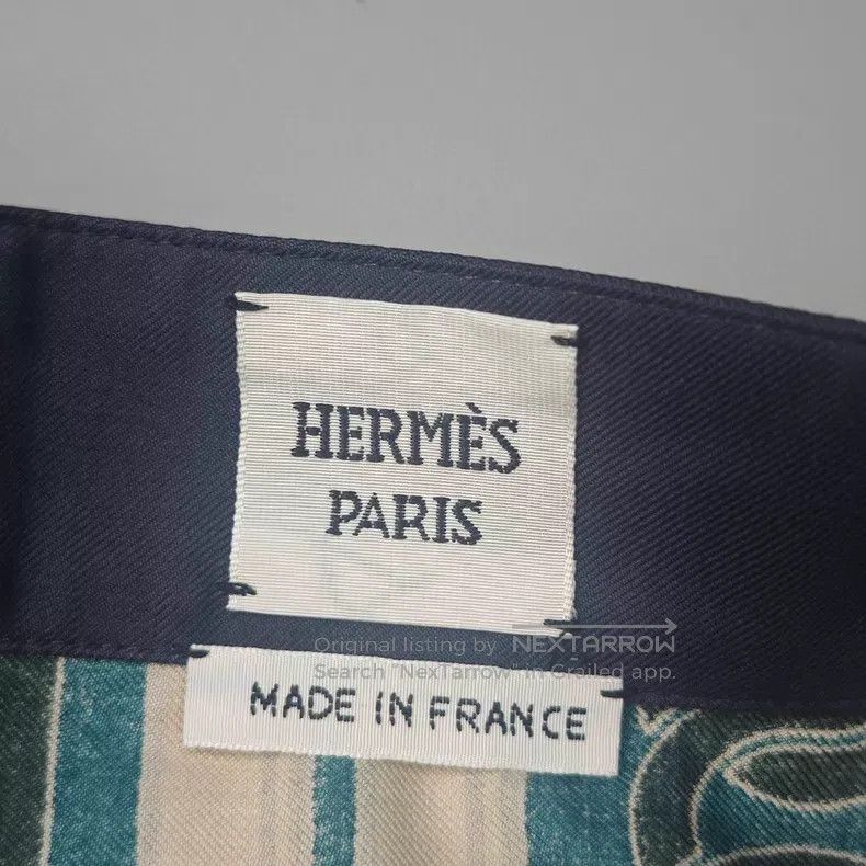 Hermes Hermes Green Chain Pattern Metal Buckle Silk Short Skirt Size 24" / US 00 / IT 34 - 5 Thumbnail