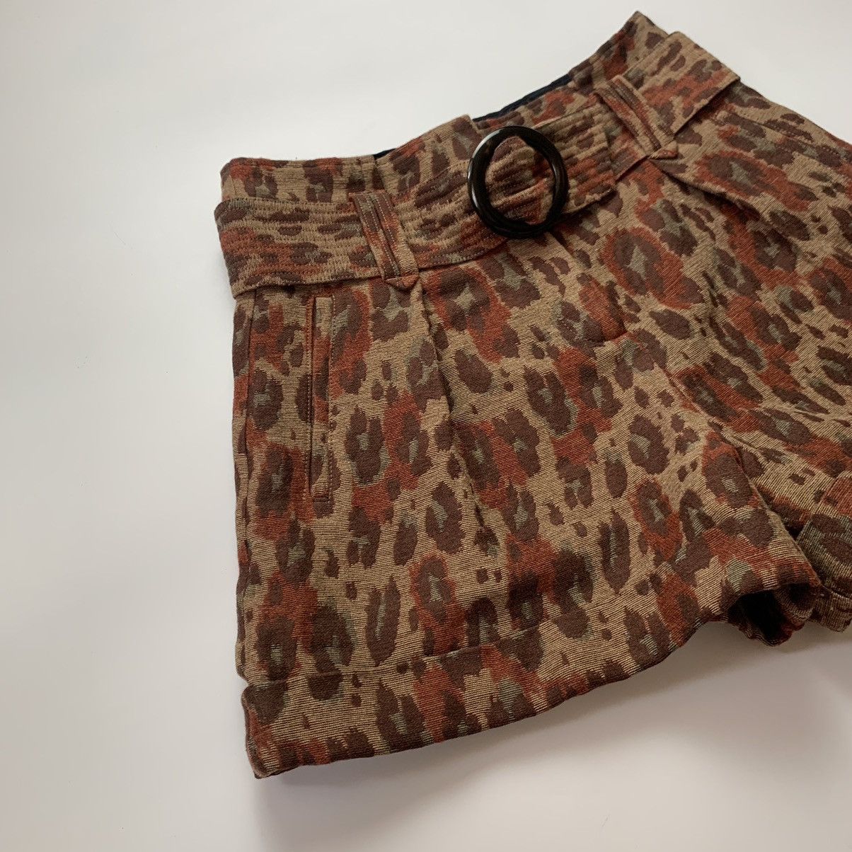 Sezane Sezane Jacquard Leopard High Rise Shorts Size 34" / US 12 / IT 48 - 3 Thumbnail
