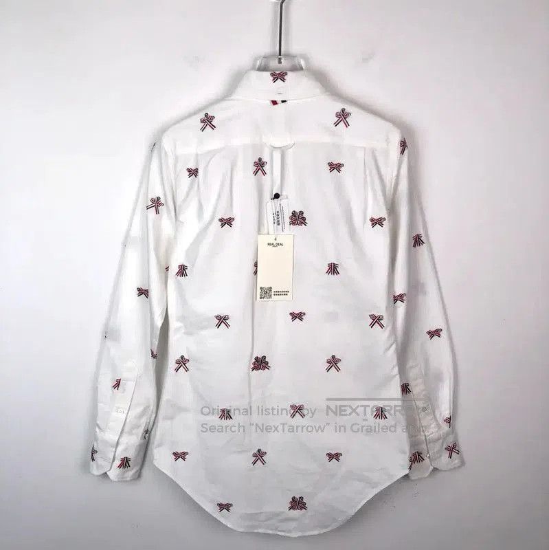 Thom Browne Thom Browne White Embroidered Long Sleeve Shirt . Size US S / EU 44-46 / 1 - 2 Thumbnail