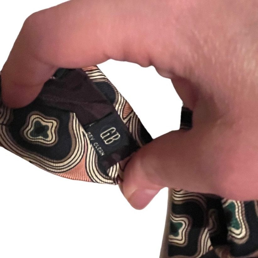 Saks Fifth Avenue Saks Fifth Avenue Vintage Silk peach tie abstract designs Size ONE SIZE - 6 Thumbnail